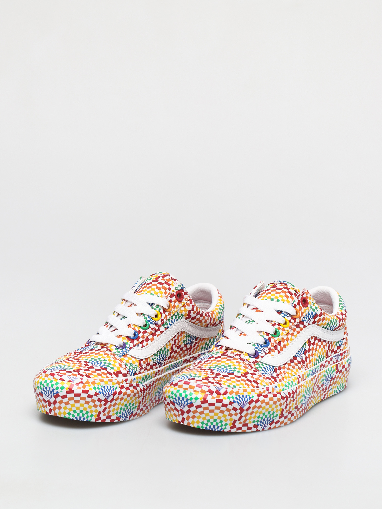 Pantofi Vans Old Skool Platform (pride multi/true white)