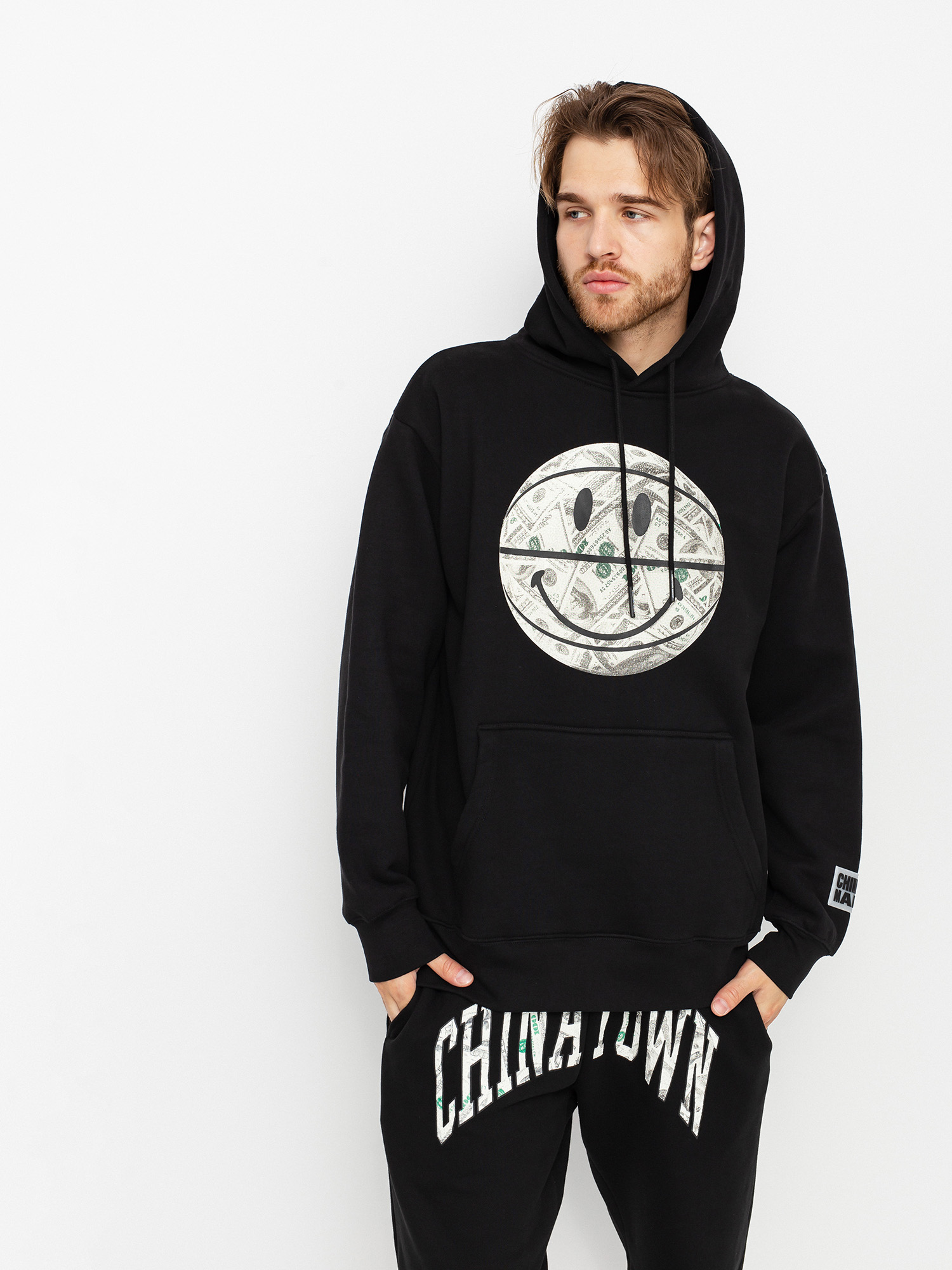 Hanorac cu glugă Chinatown Market Smiley Money Ball HD (black)