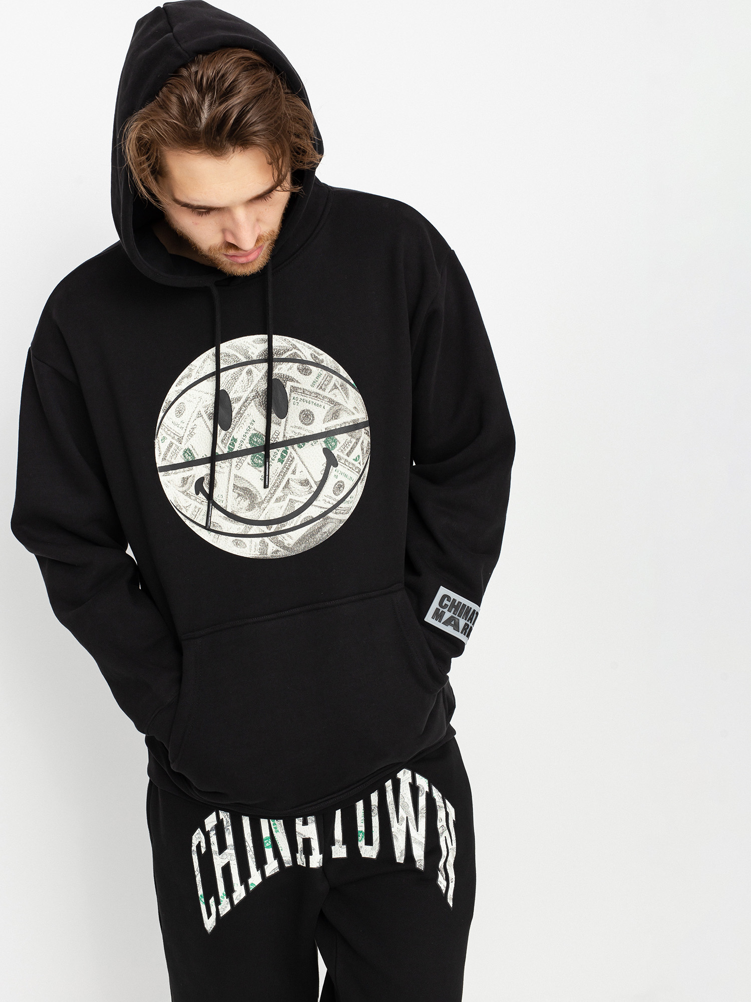 Hanorac cu glugă Chinatown Market Smiley Money Ball HD (black)