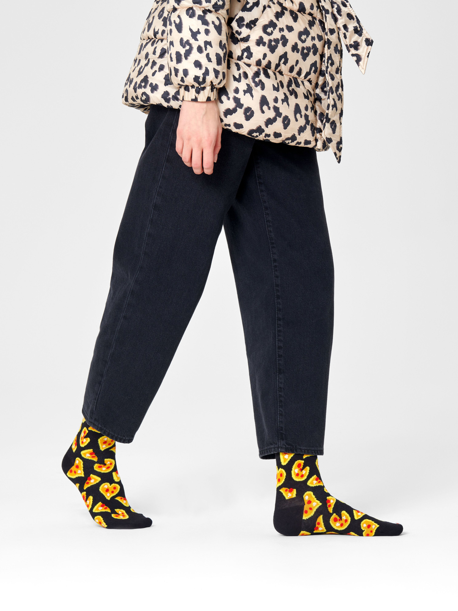Șosete Happy Socks Pizza Love (black/yellow)