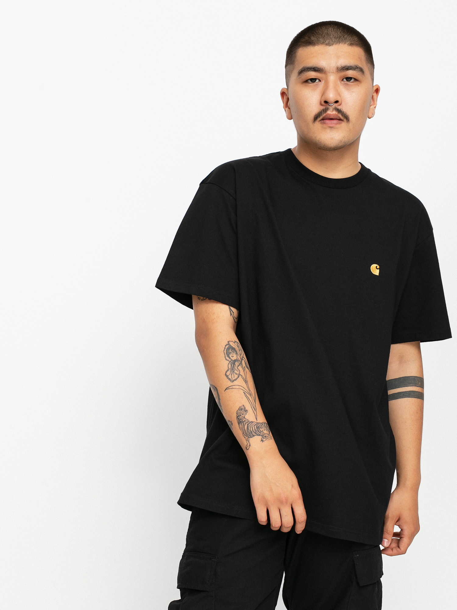 Tricou Carhartt WIP Chase (black/gold)