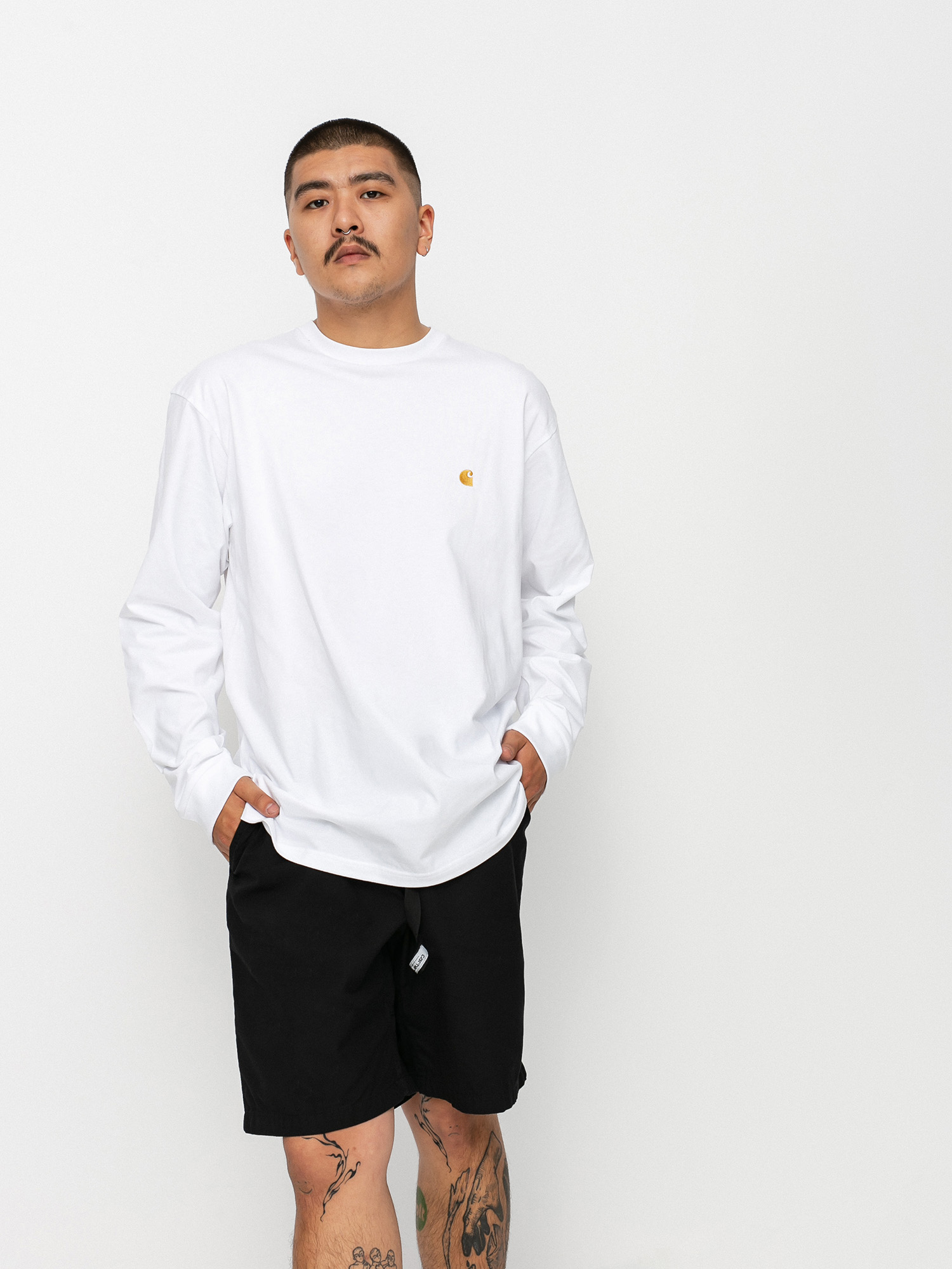 Longsleeve Carhartt WIP Chase (white/gold)