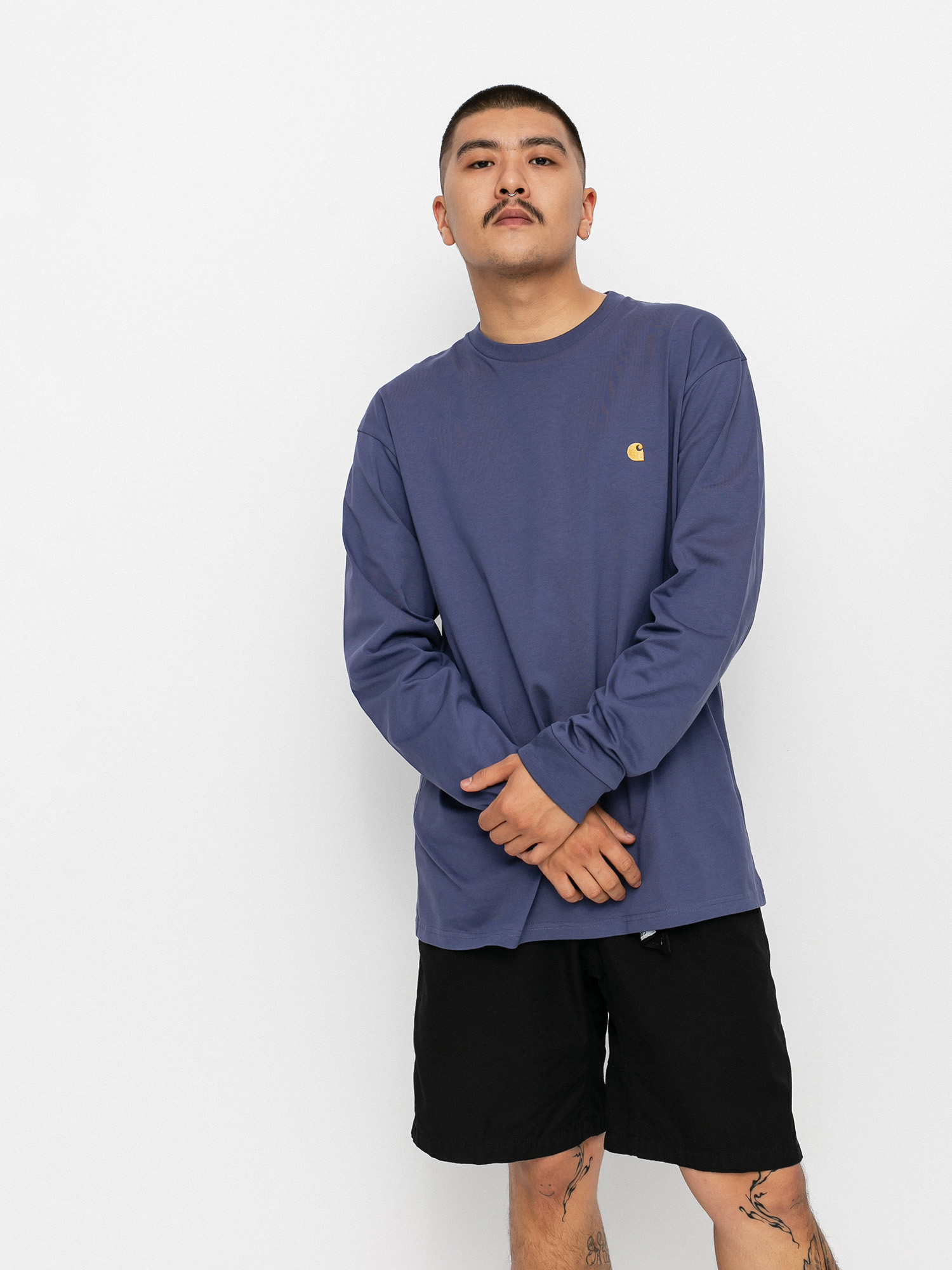 Longsleeve Carhartt WIP Chase (cold viola/gold)
