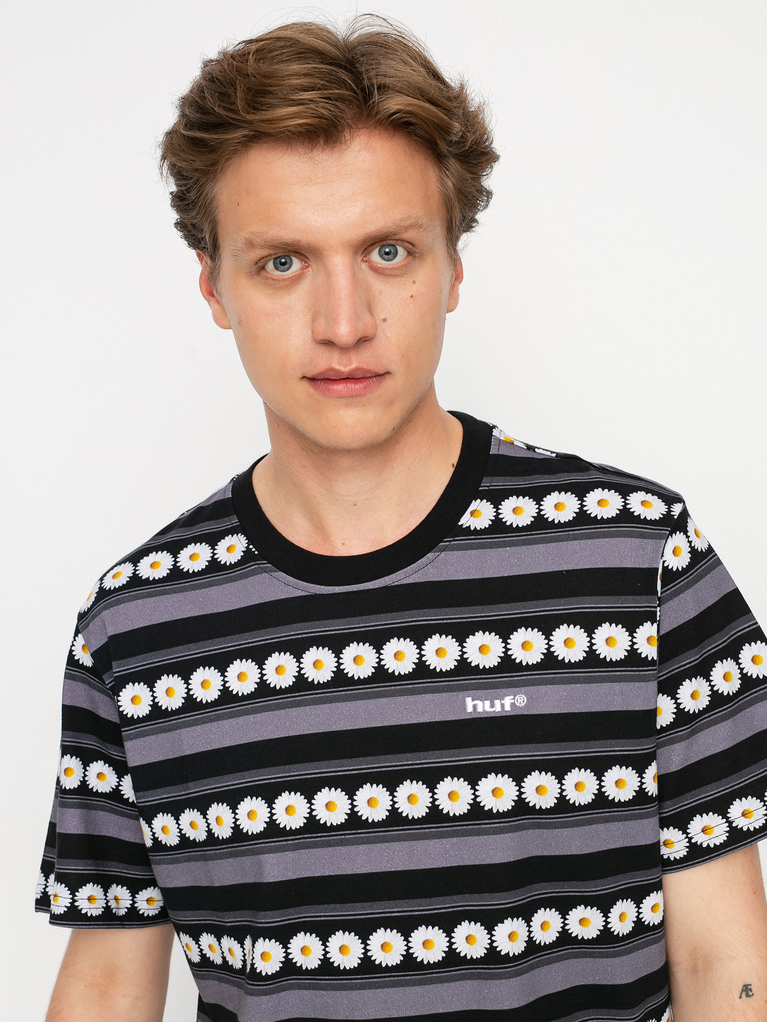 Tricou HUF Daisy Stripe (black)