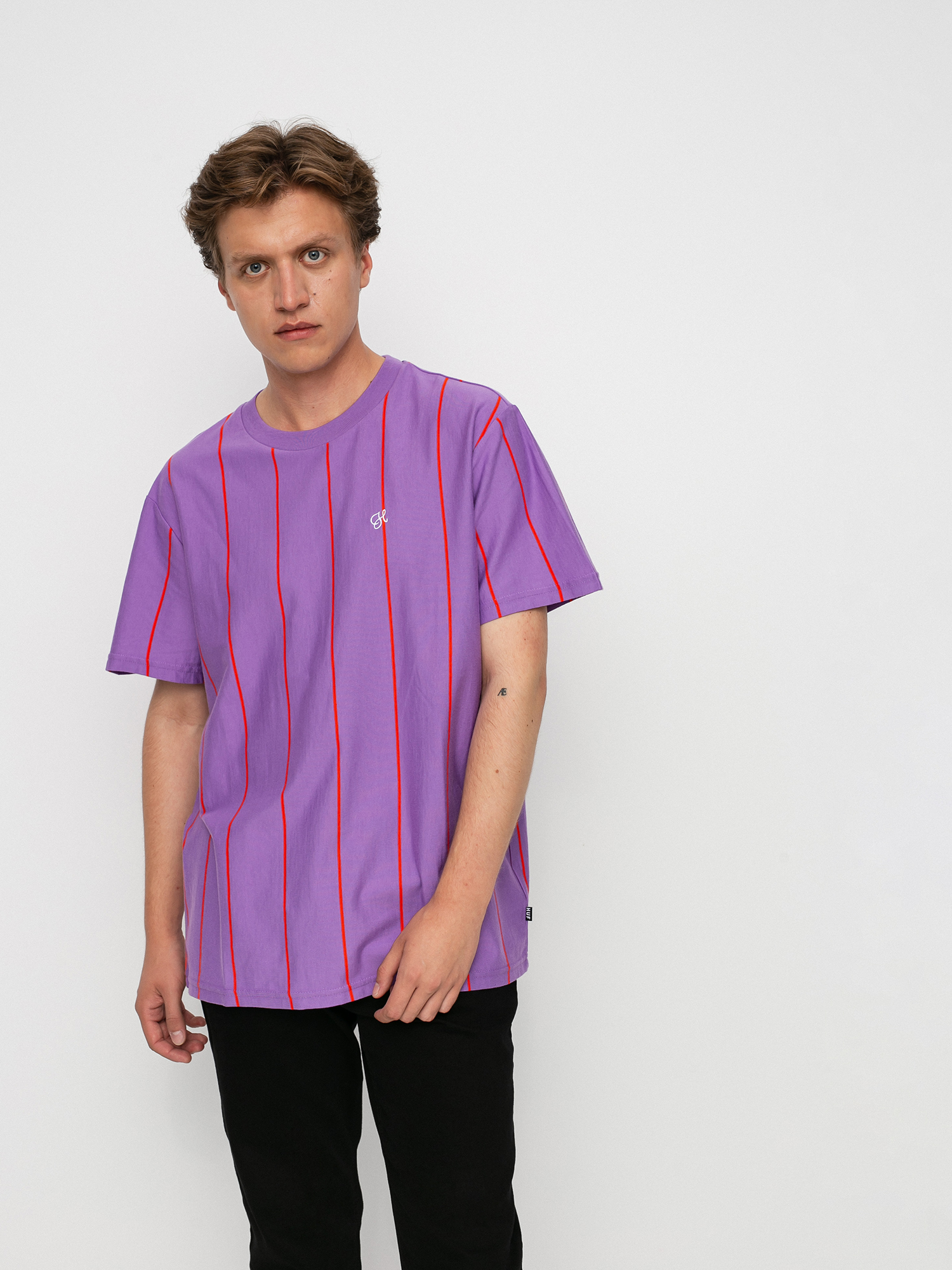 Tricou HUF Wesley Stripe (violet)