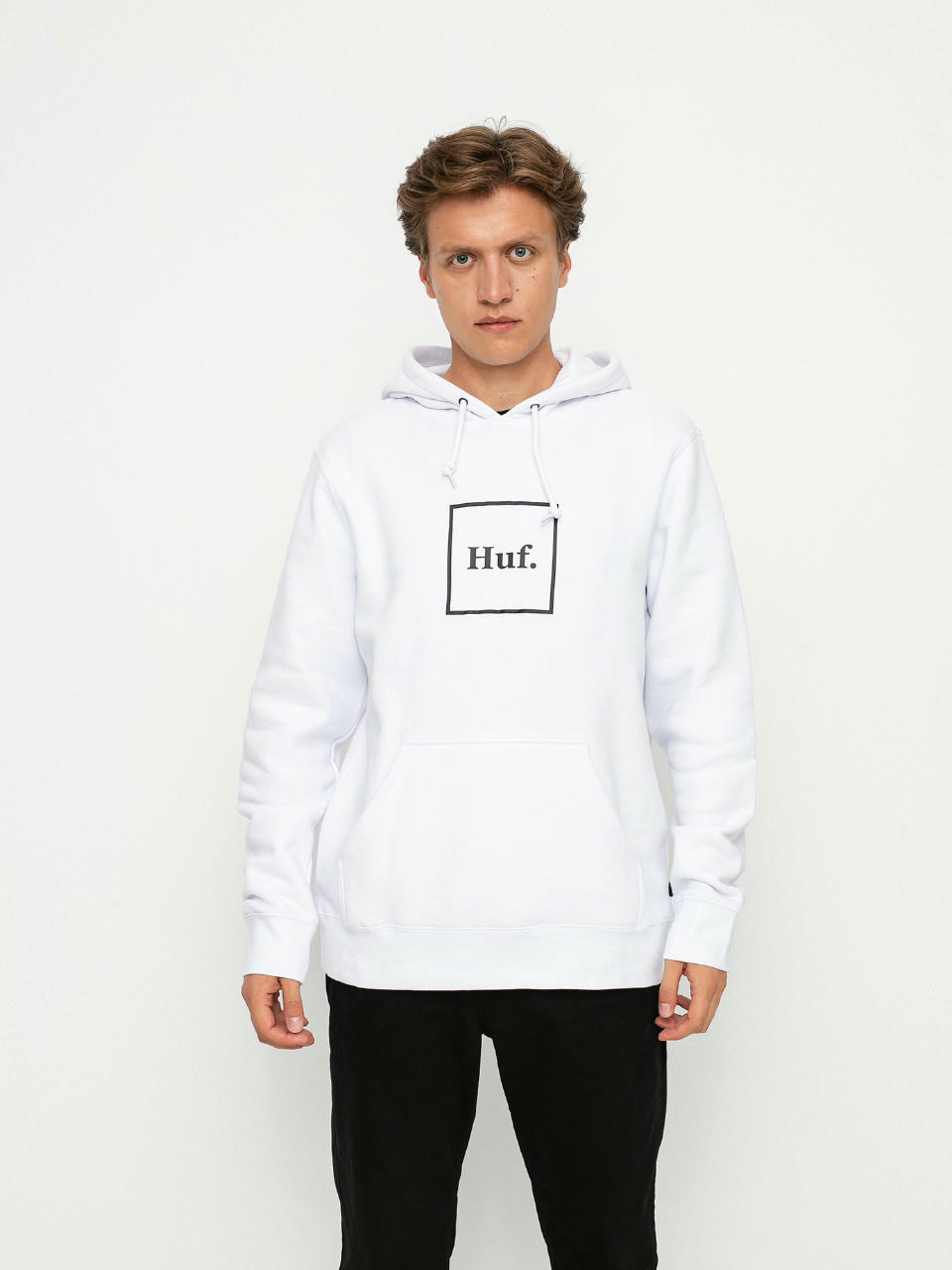 Hanorac cu glugă HUF Essentials Box Logo HD (white)