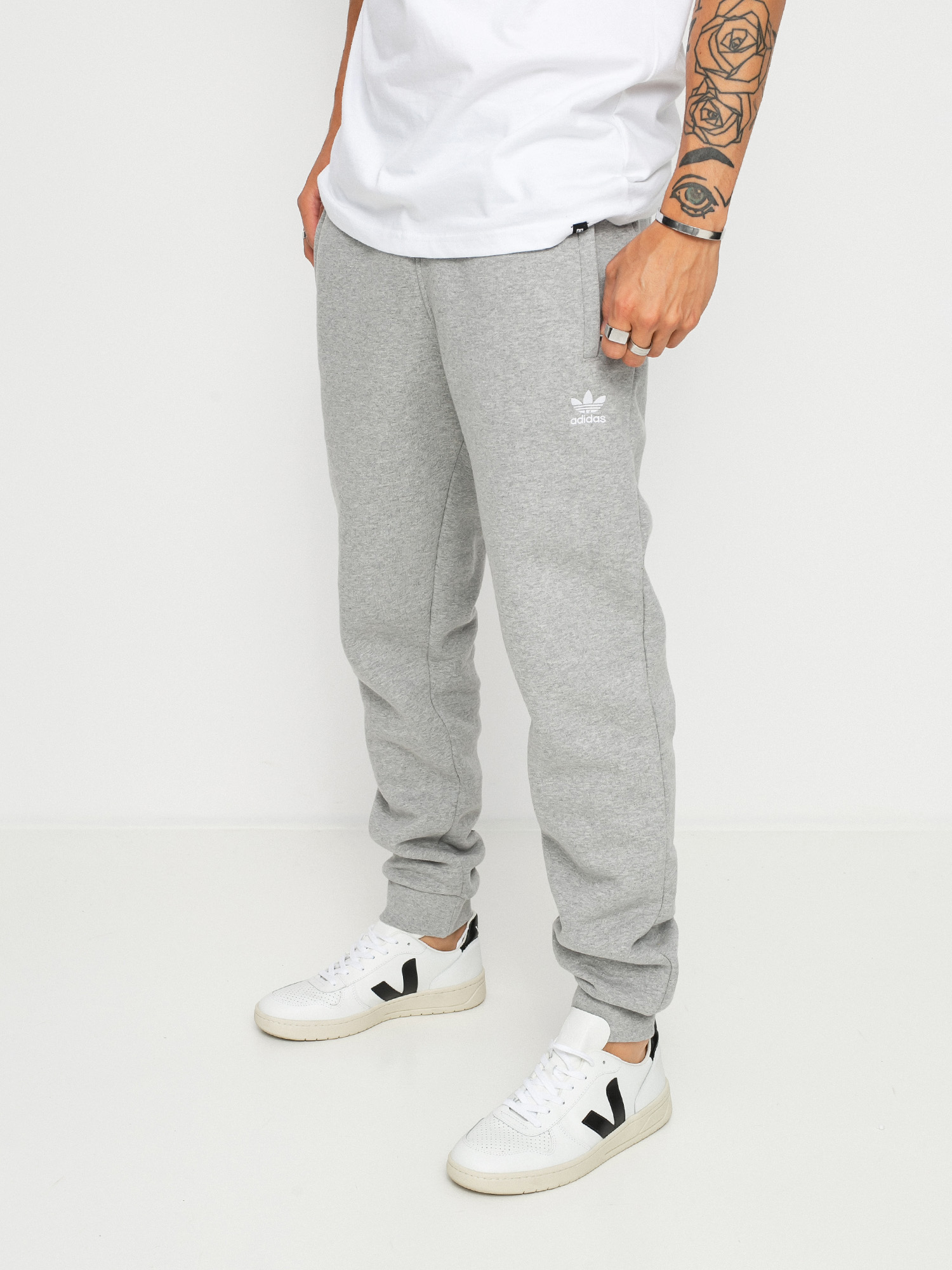 Pantaloni adidas Originals Adicolor Essentials Trefoil gri mhreyh