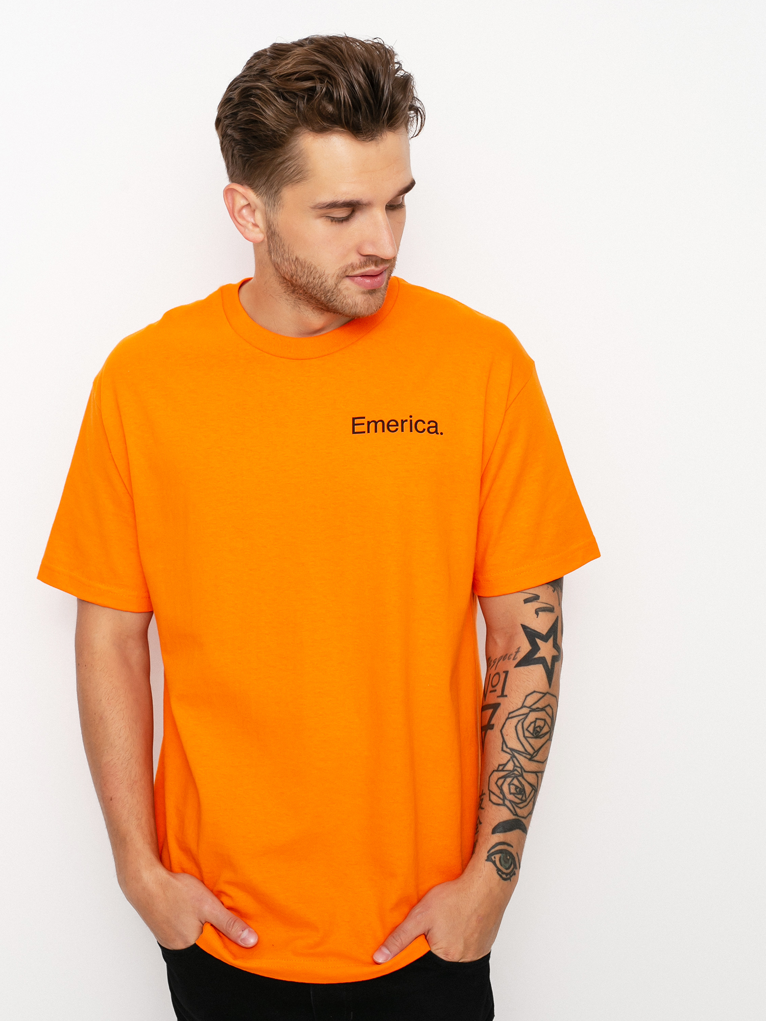 Tricou Emerica Pure Logo (orange/black)