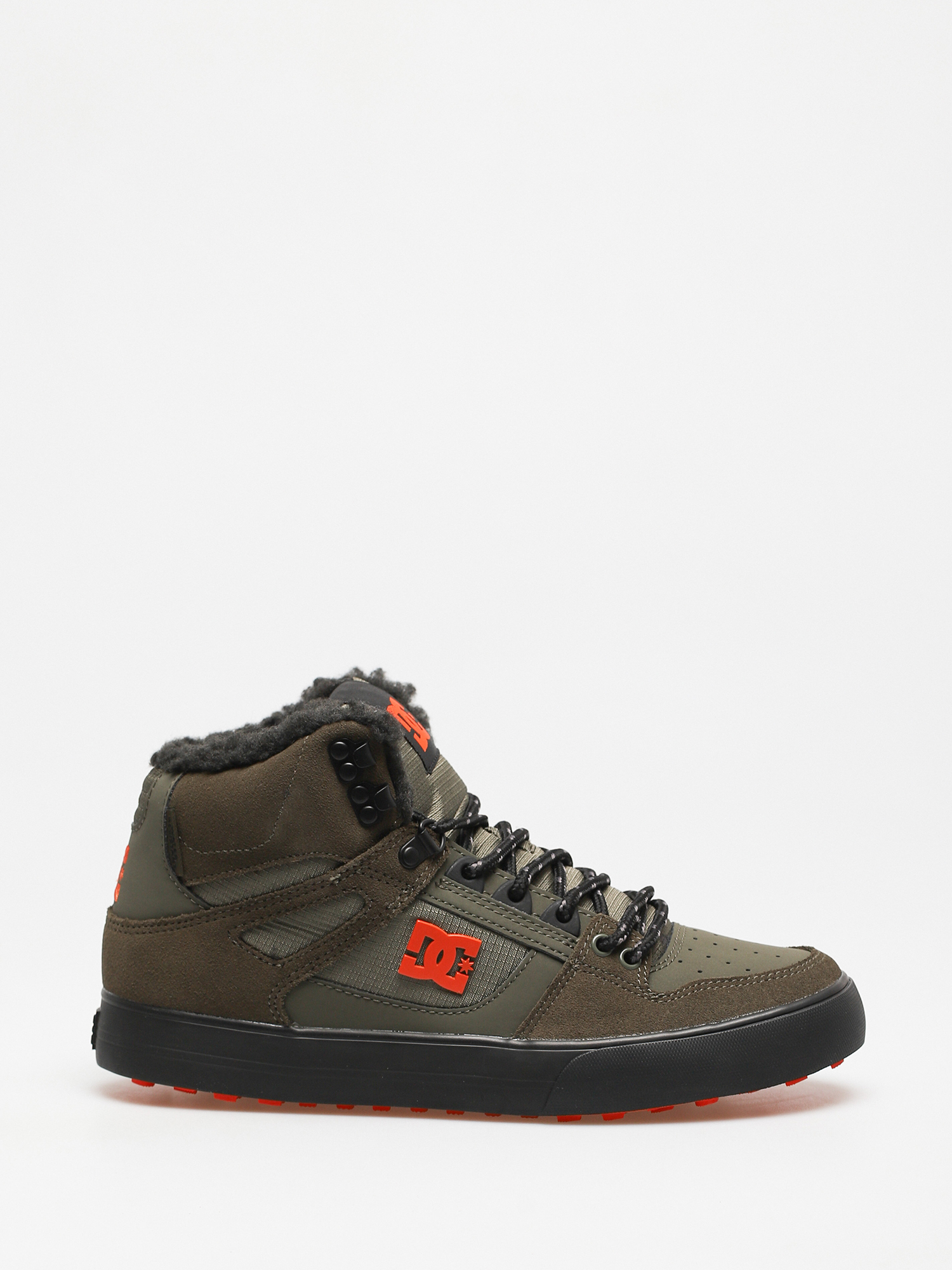 Pantofi DC Pure High Top Wc Wnt - verde (dusty olive/orange)