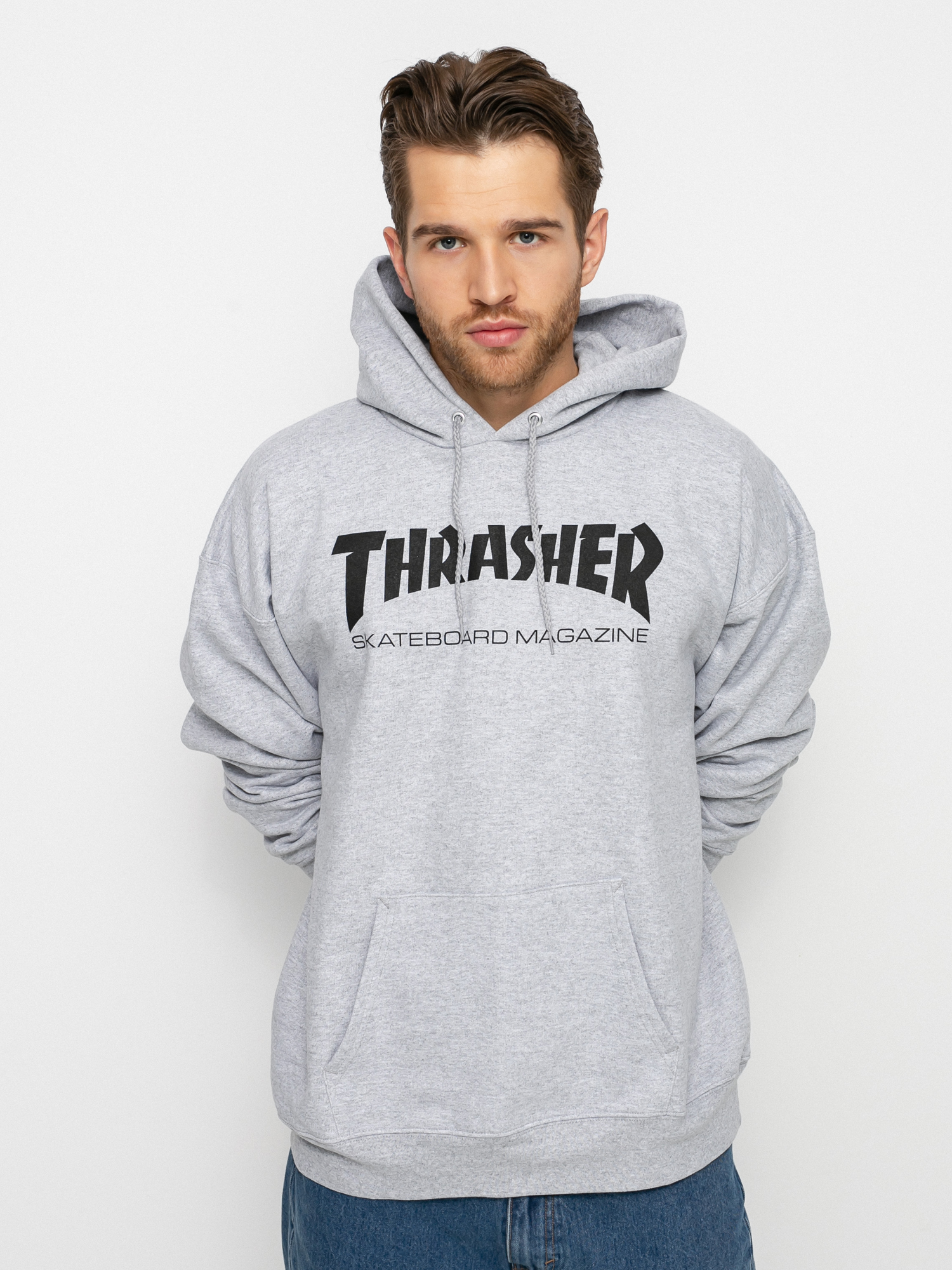 Hanorac cu glugă Thrasher Skate Mag HD (grey)