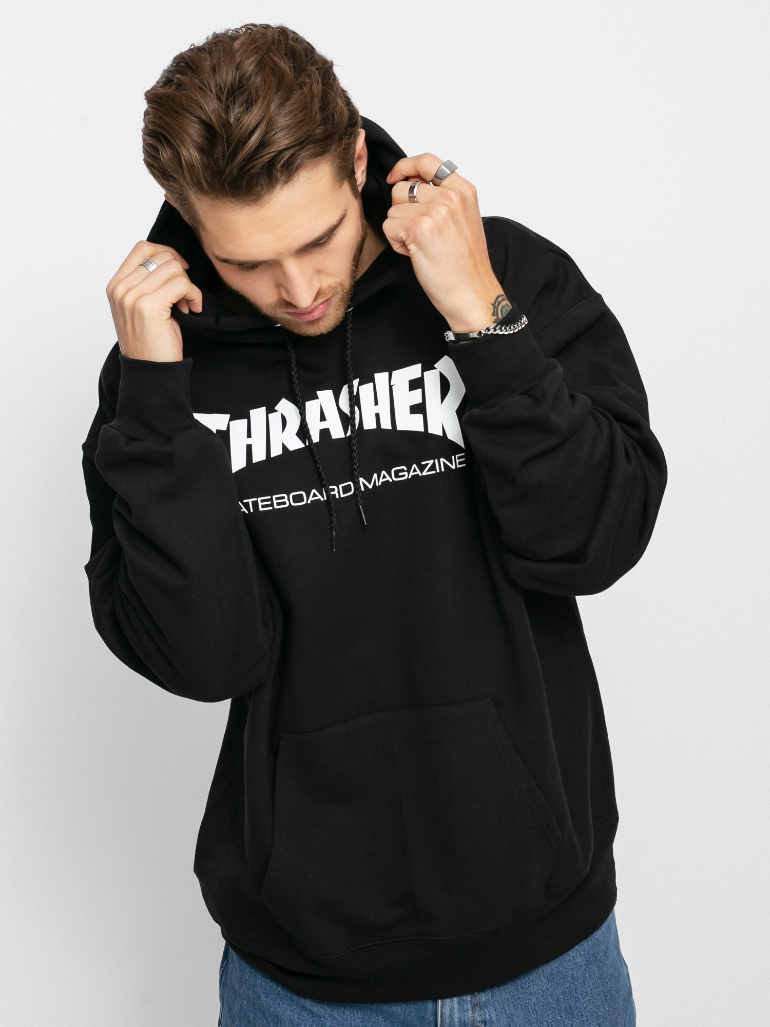 Hanorac cu glugă Thrasher Skate Mag HD (black)