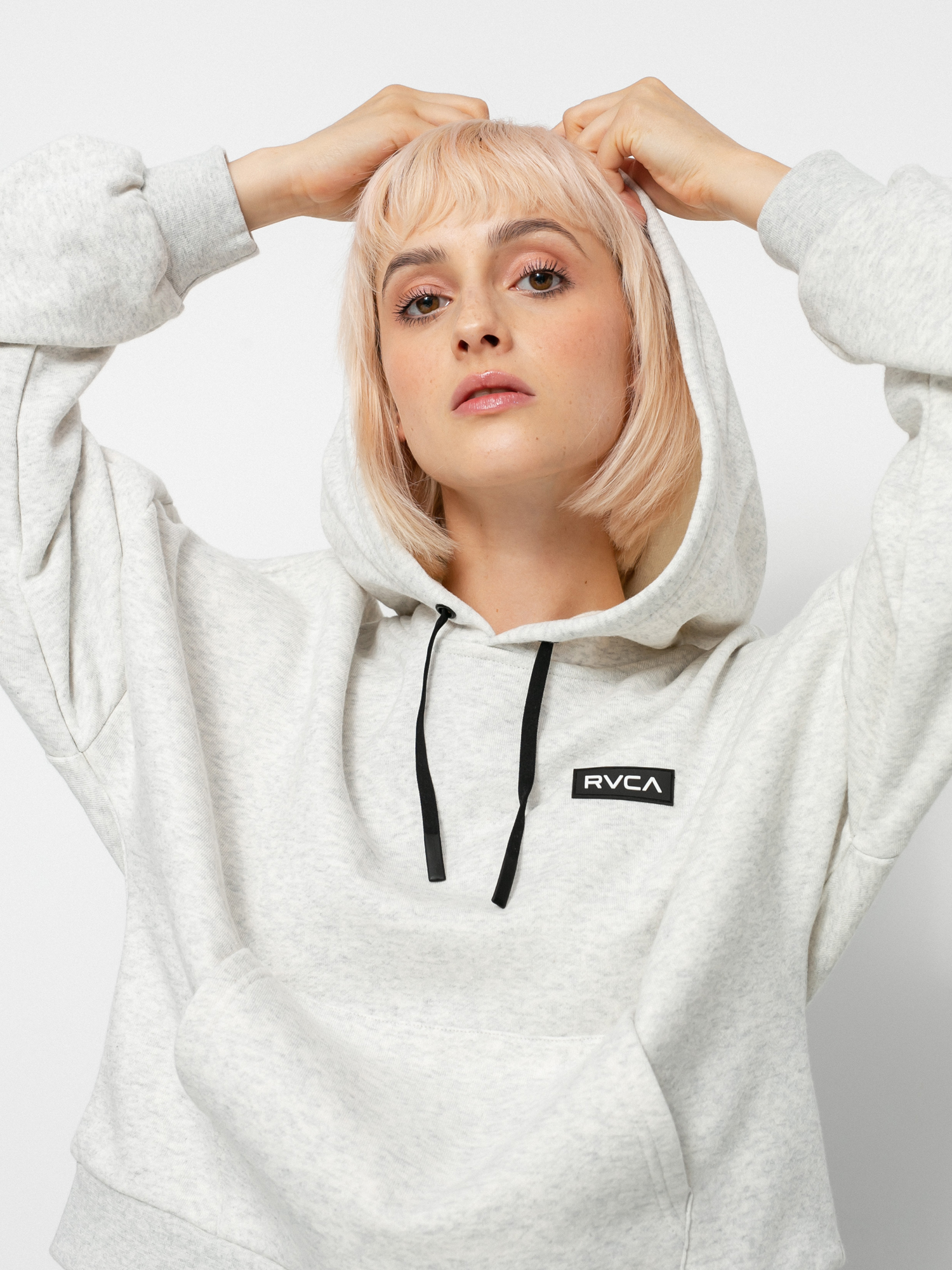 Hanorac cu glugă RVCA Va Essential HD (snow marle)