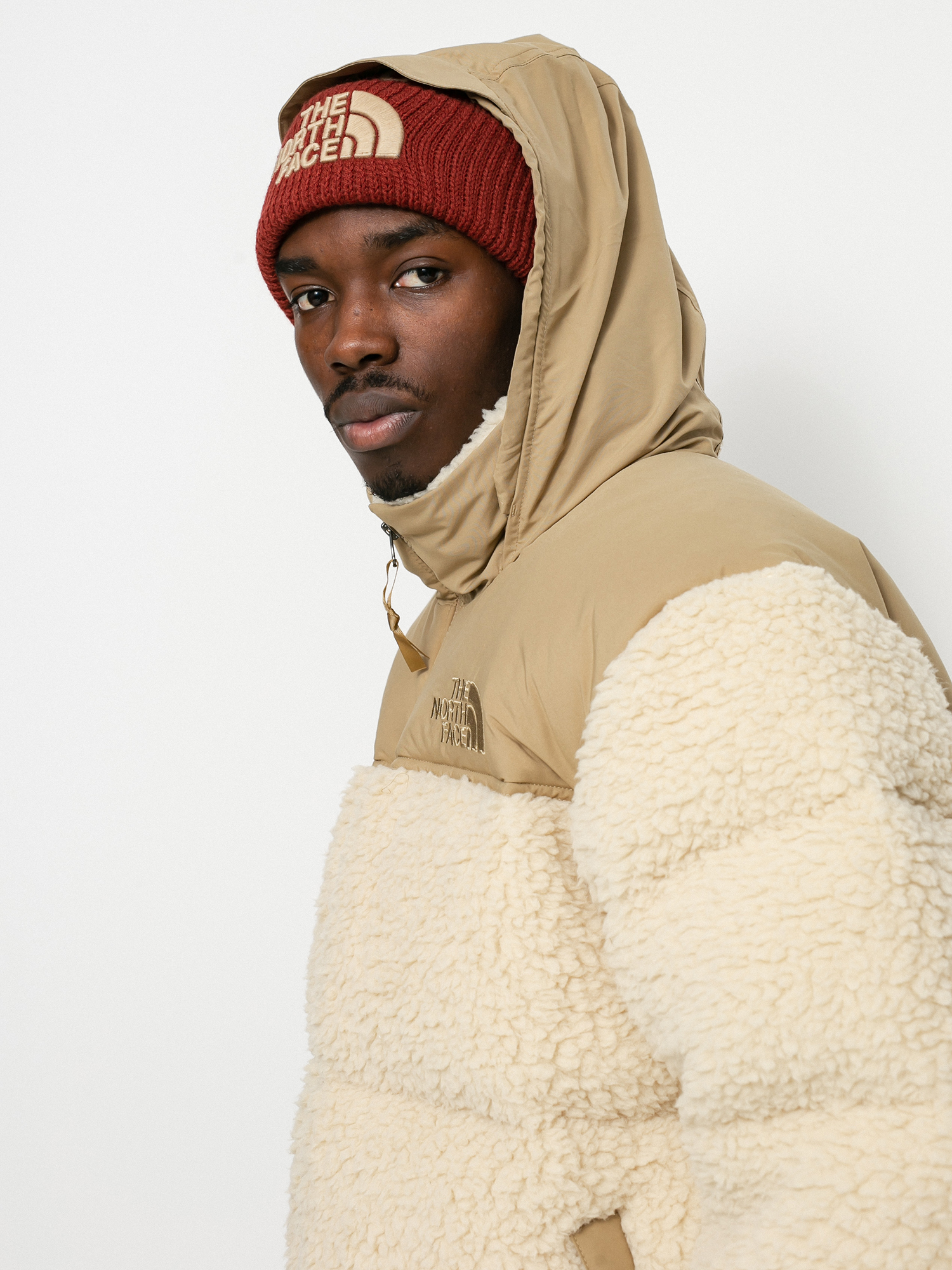 Geacă The North Face Sherpa Nuptse (bleached sand/kelp tan)