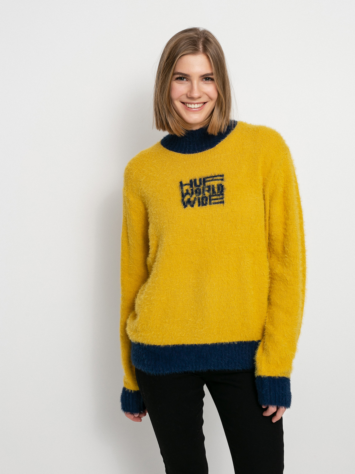 Pulover HUF Disorder Jacquard Wmn (gold)