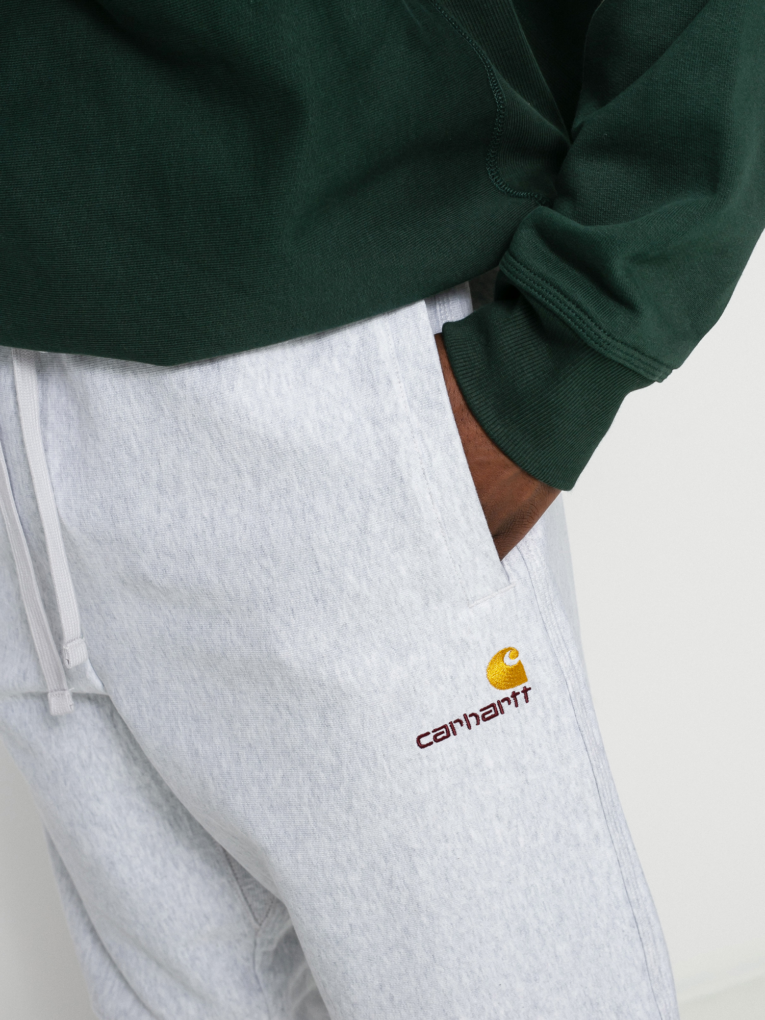 Pantaloni Carhartt WIP American Script Jogging (ash heather)