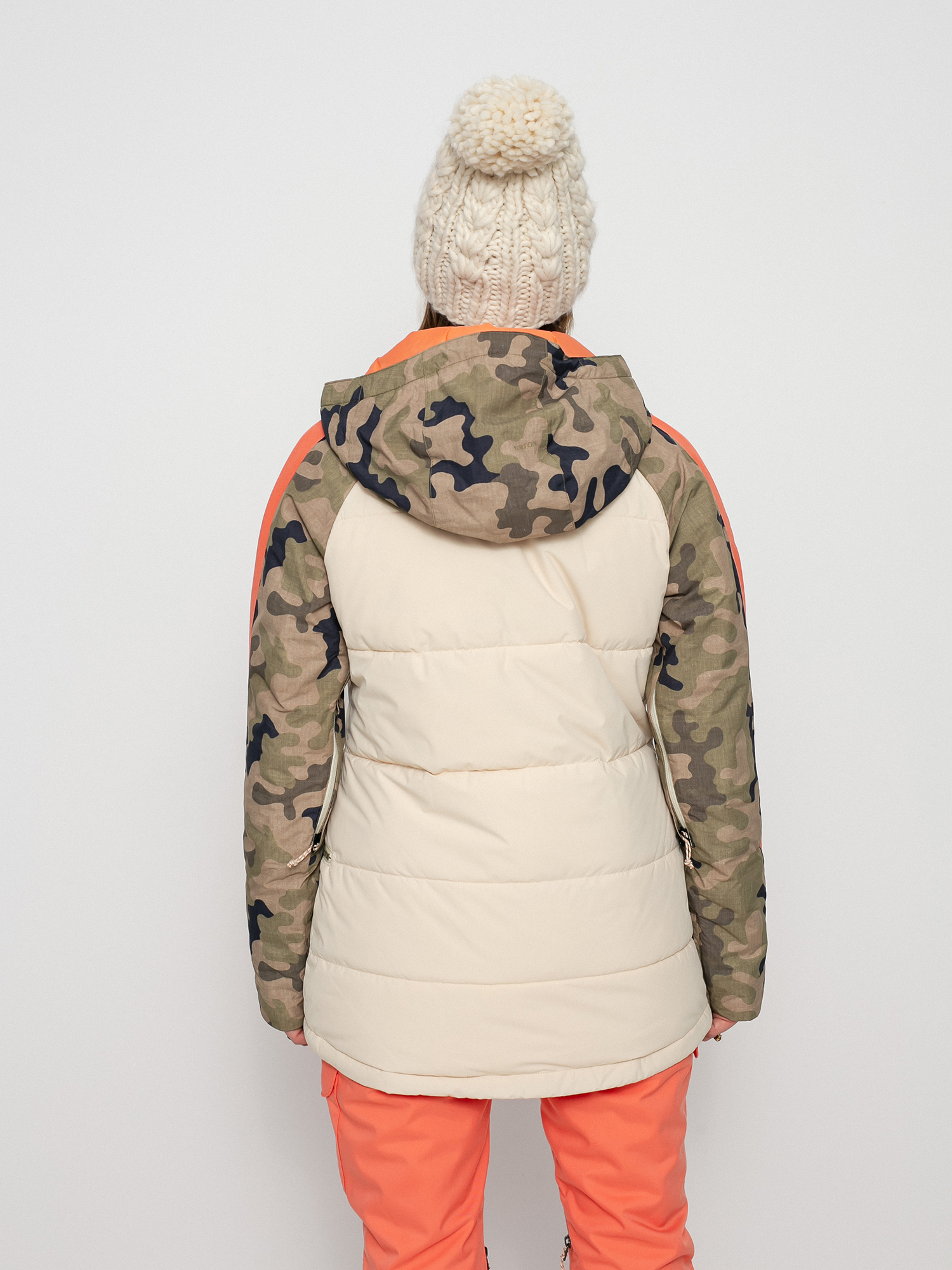 Pentru femei Geacă de snowboard Burton Keelan (creme brulee/martini olive terra camo)