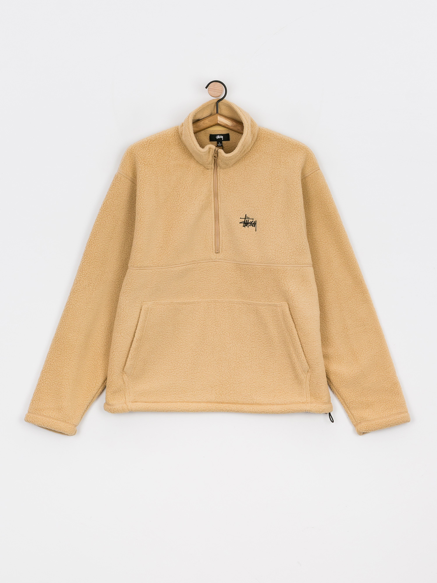 Pentru bărbați Hanorac din fleece Stussy Half Zip Mock Neck (beige)