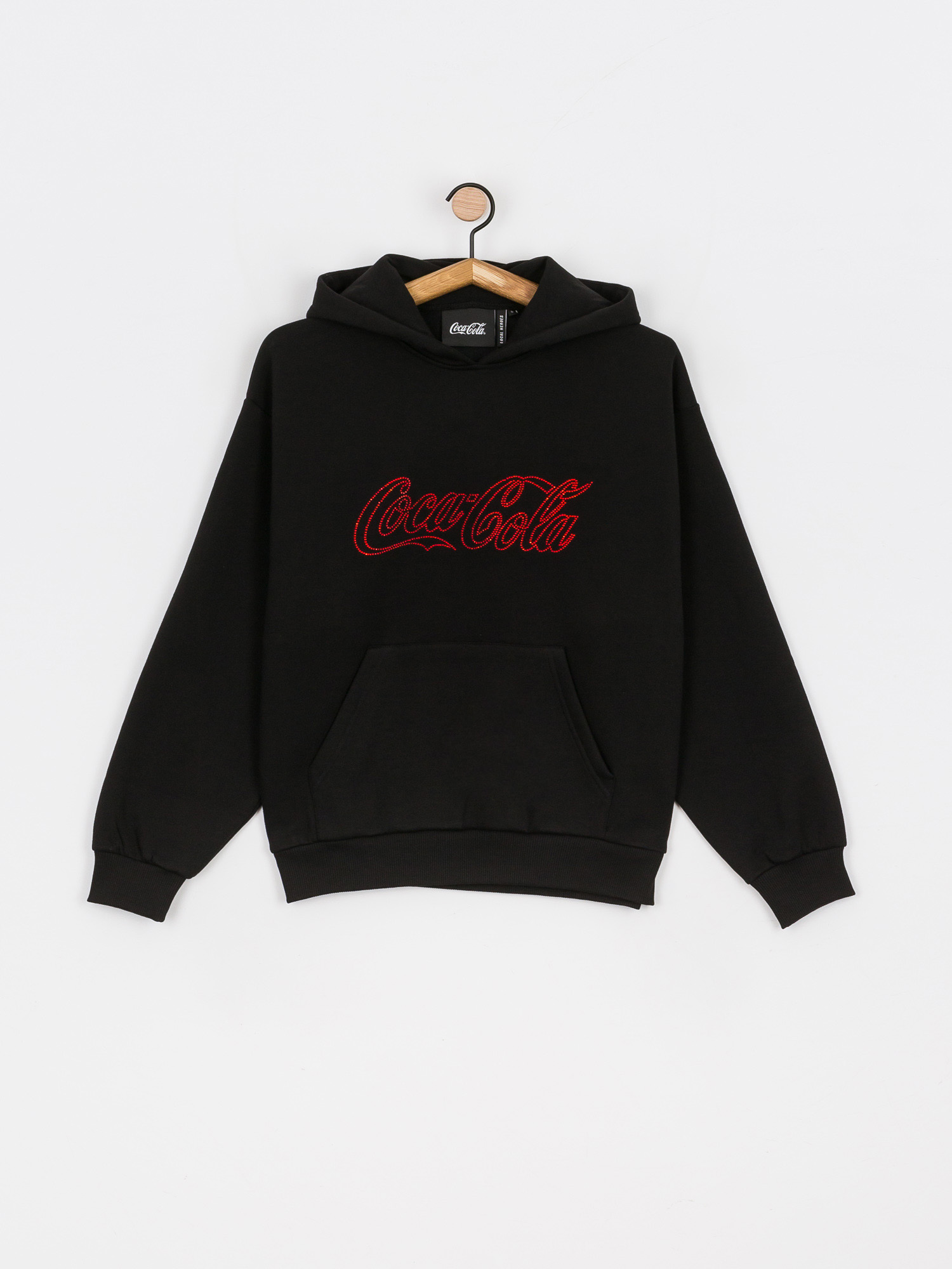 Hanorac cu glugă Local Heroes Coca Cola Rhinestones HD Wmn (black)