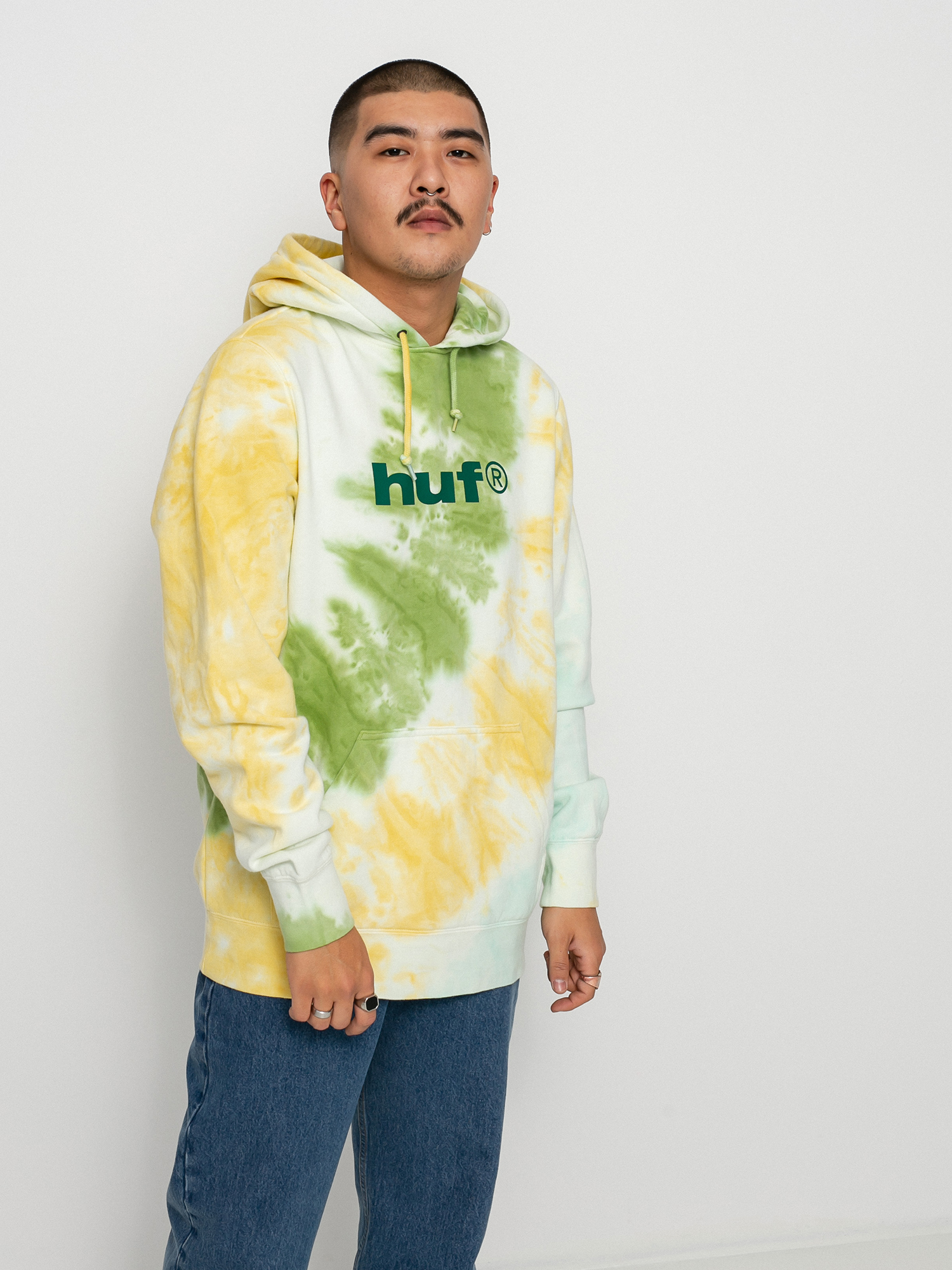 Hanorac cu glugă HUF Lo-Fi Tiedye HD (gold)