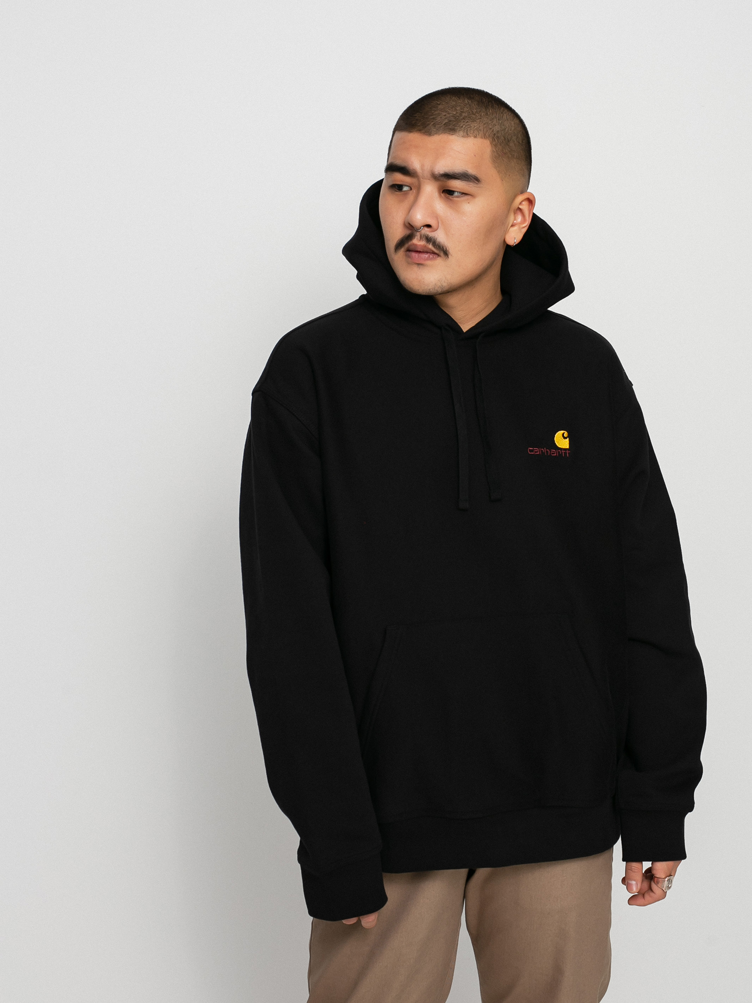 Hanorac cu glugă Carhartt WIP American Script HD (black)