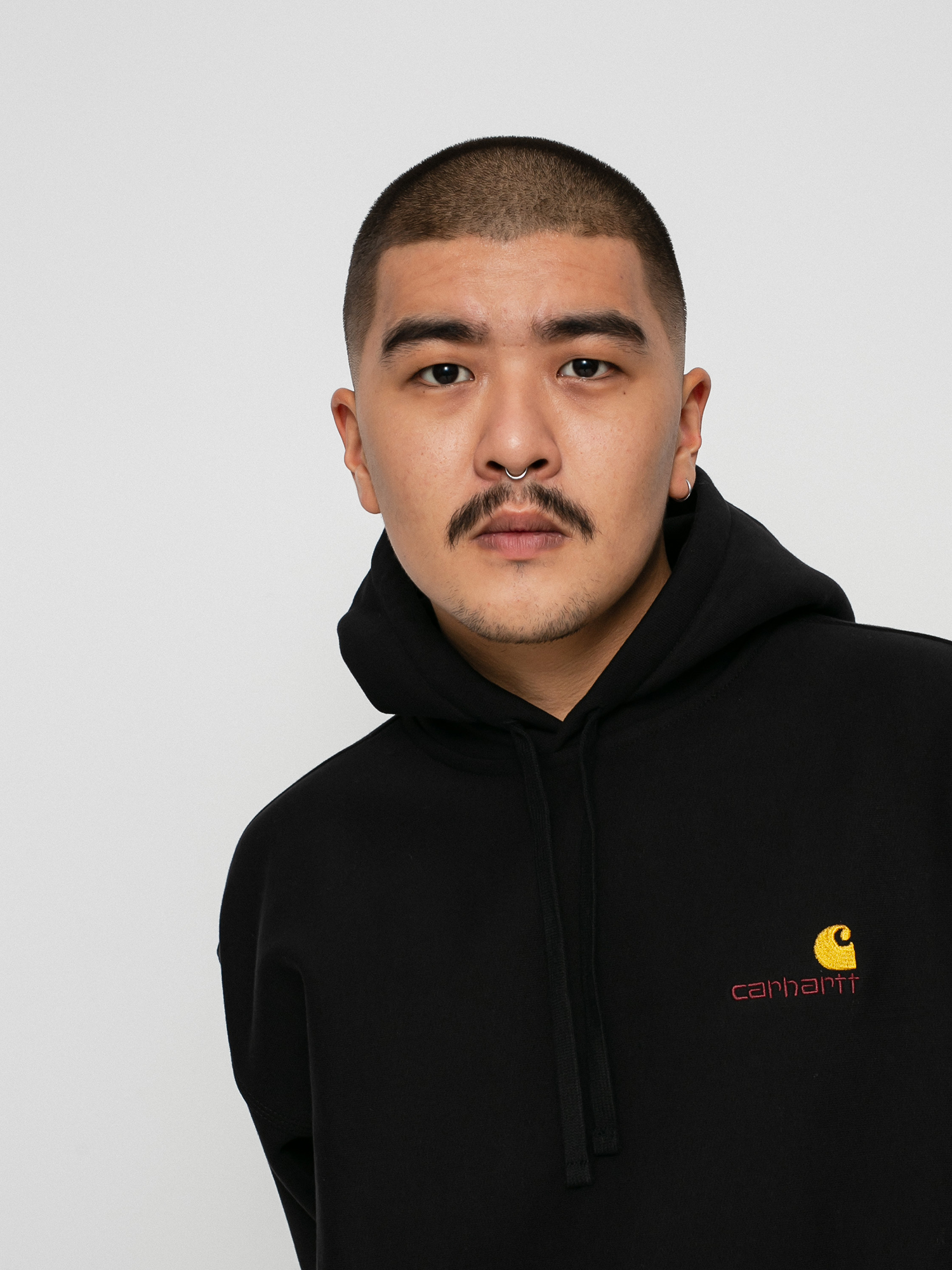 Hanorac cu glugă Carhartt WIP American Script HD (black)
