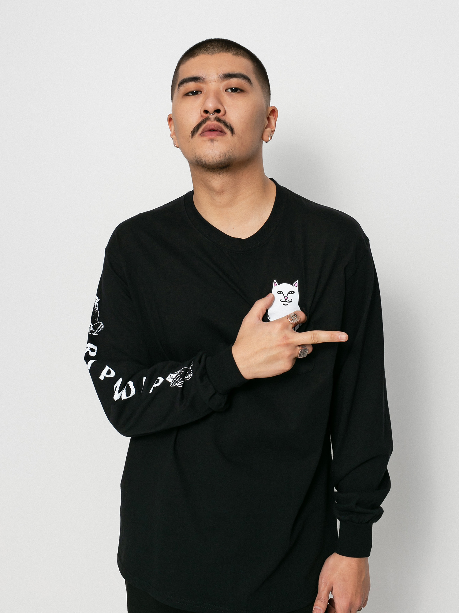 Tricou RipNDip Lord Nermal Pocket (black)