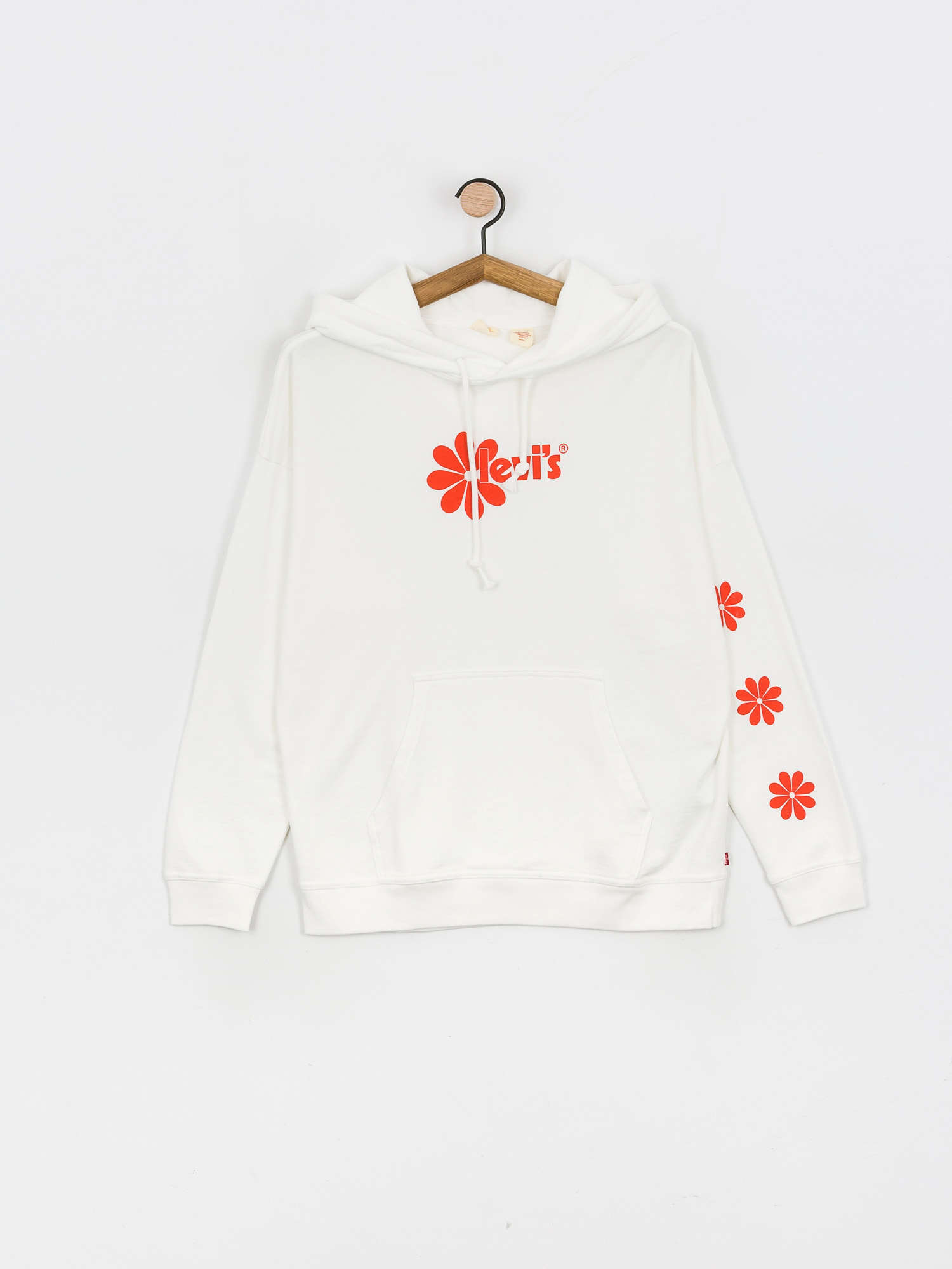 Hanorac cu glugă Levi's® Graphic Rider HD Wmn (daisy chest hit white)