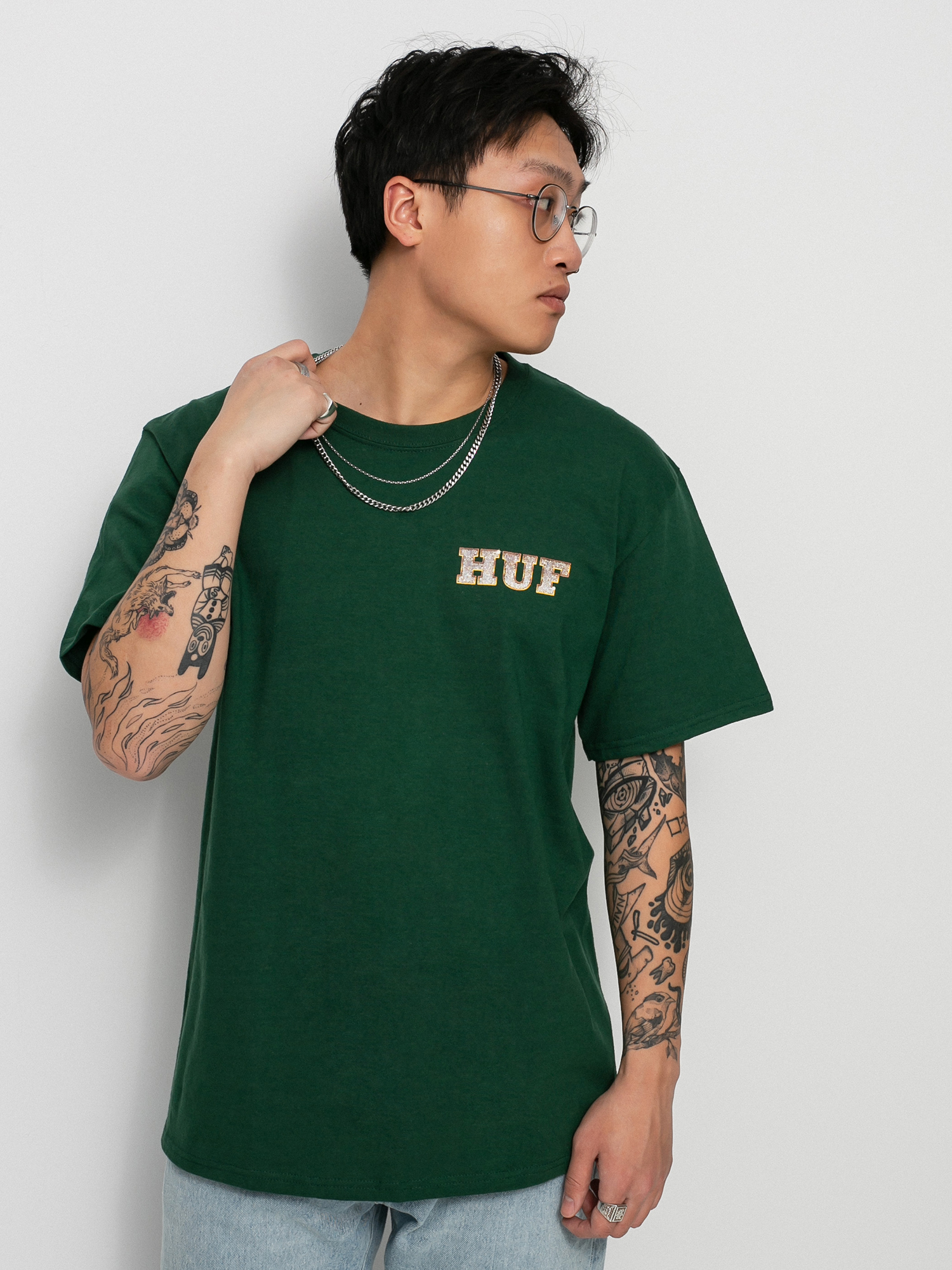 Tricou HUF X Playboy Vvs Logo (forest green)