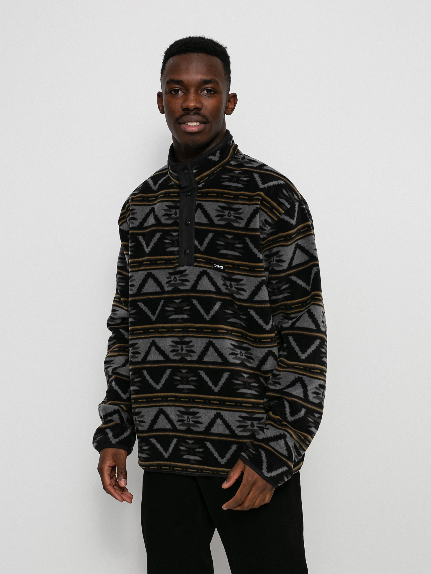 Pentru bărbați Hanorac din fleece Volcom Switch Case Mock Neck ZHD (prt print)