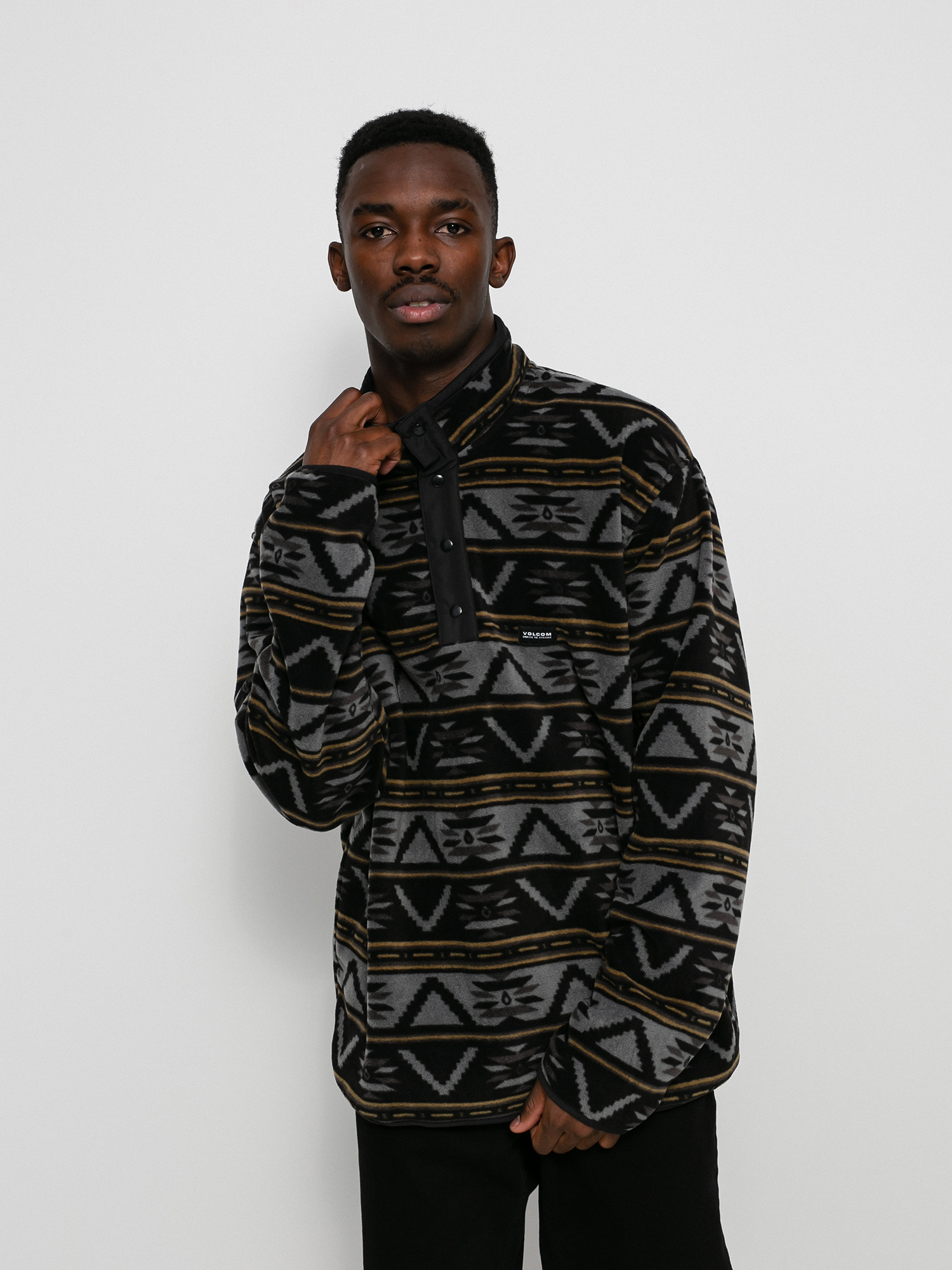 Pentru bărbați Hanorac din fleece Volcom Switch Case Mock Neck ZHD (prt print)