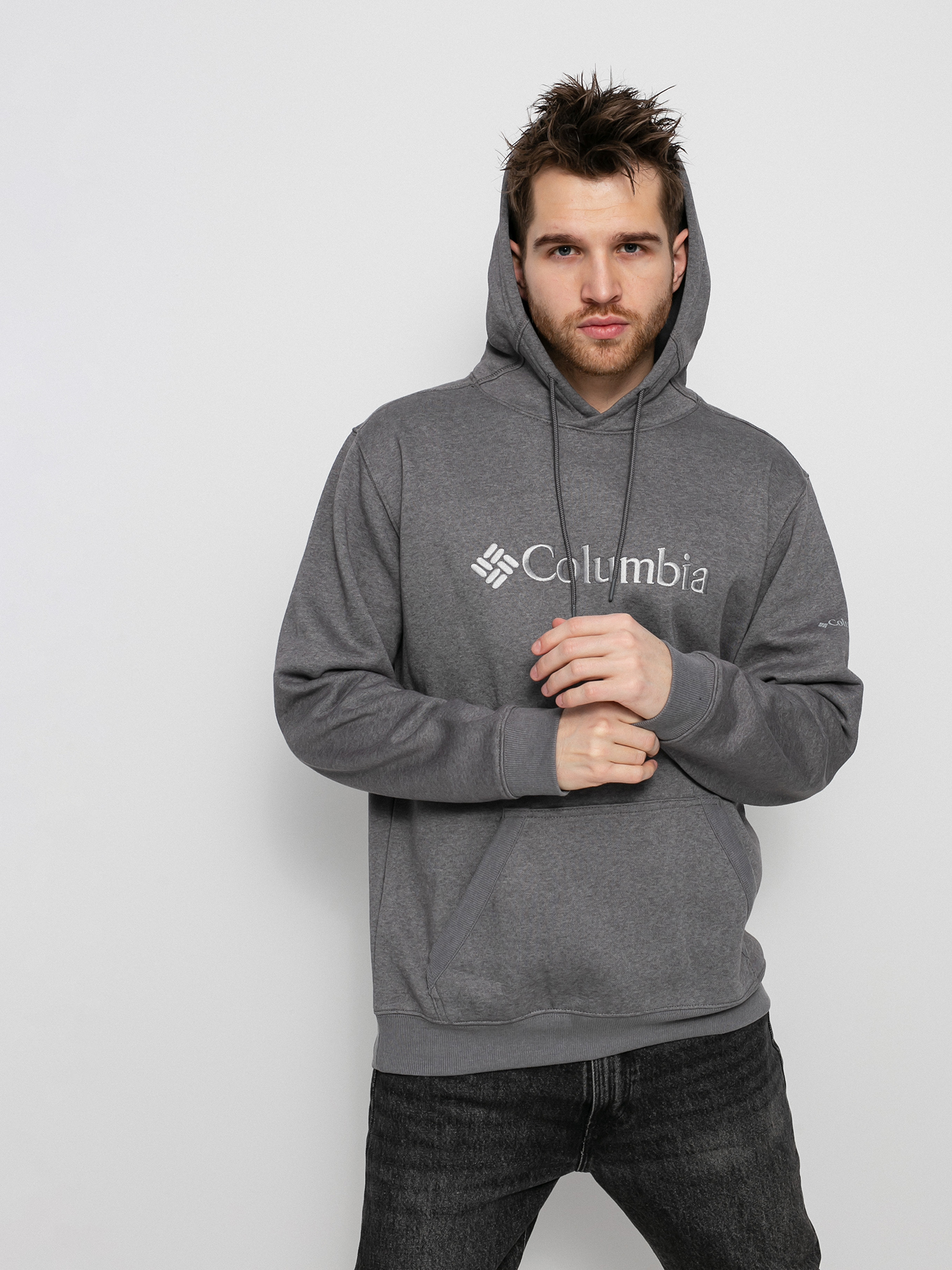 Hanorac cu glugă Columbia CSC Basic Logo II HD (city grey heath)