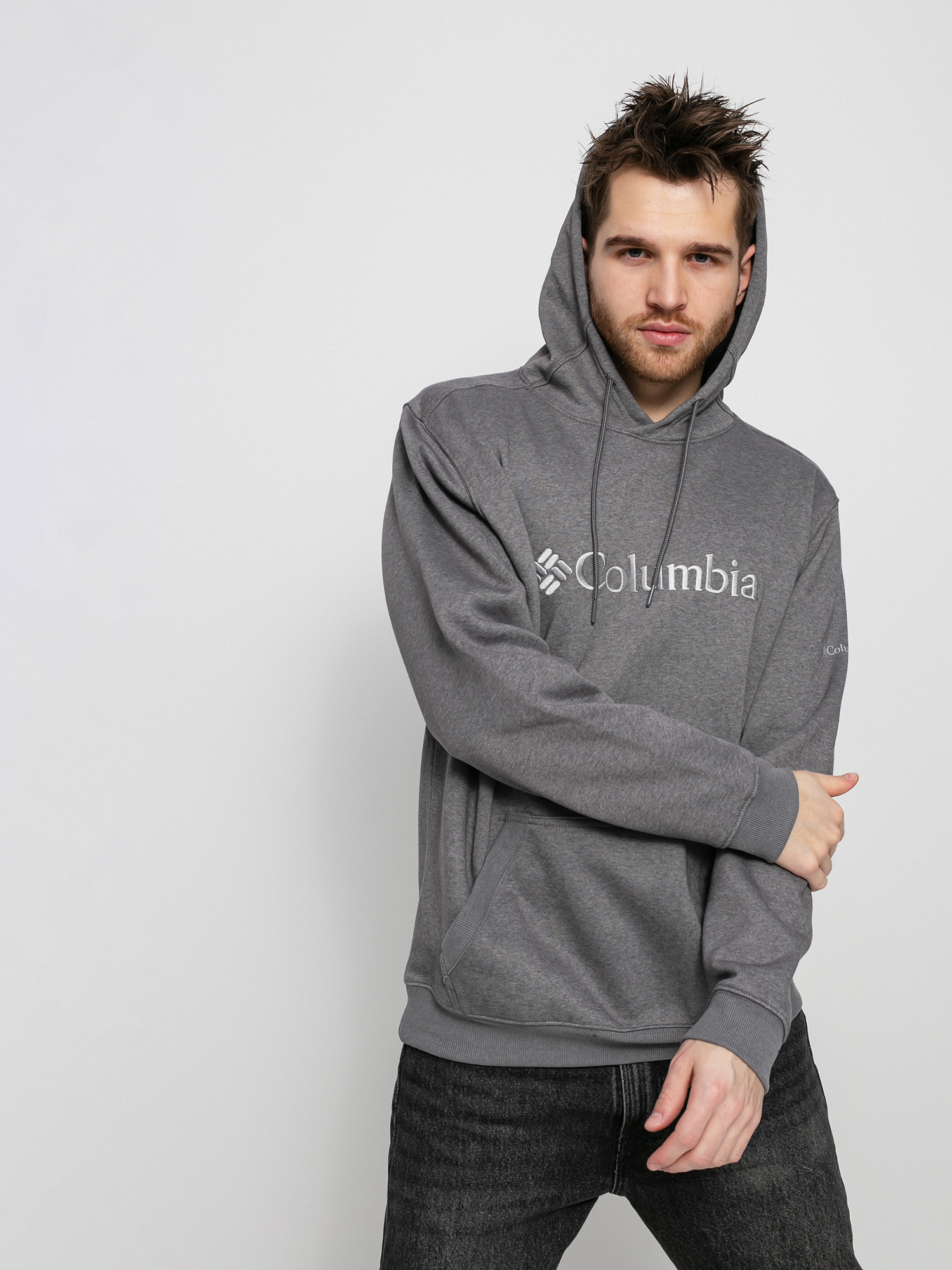 Hanorac cu glugă Columbia CSC Basic Logo II HD (city grey heath)