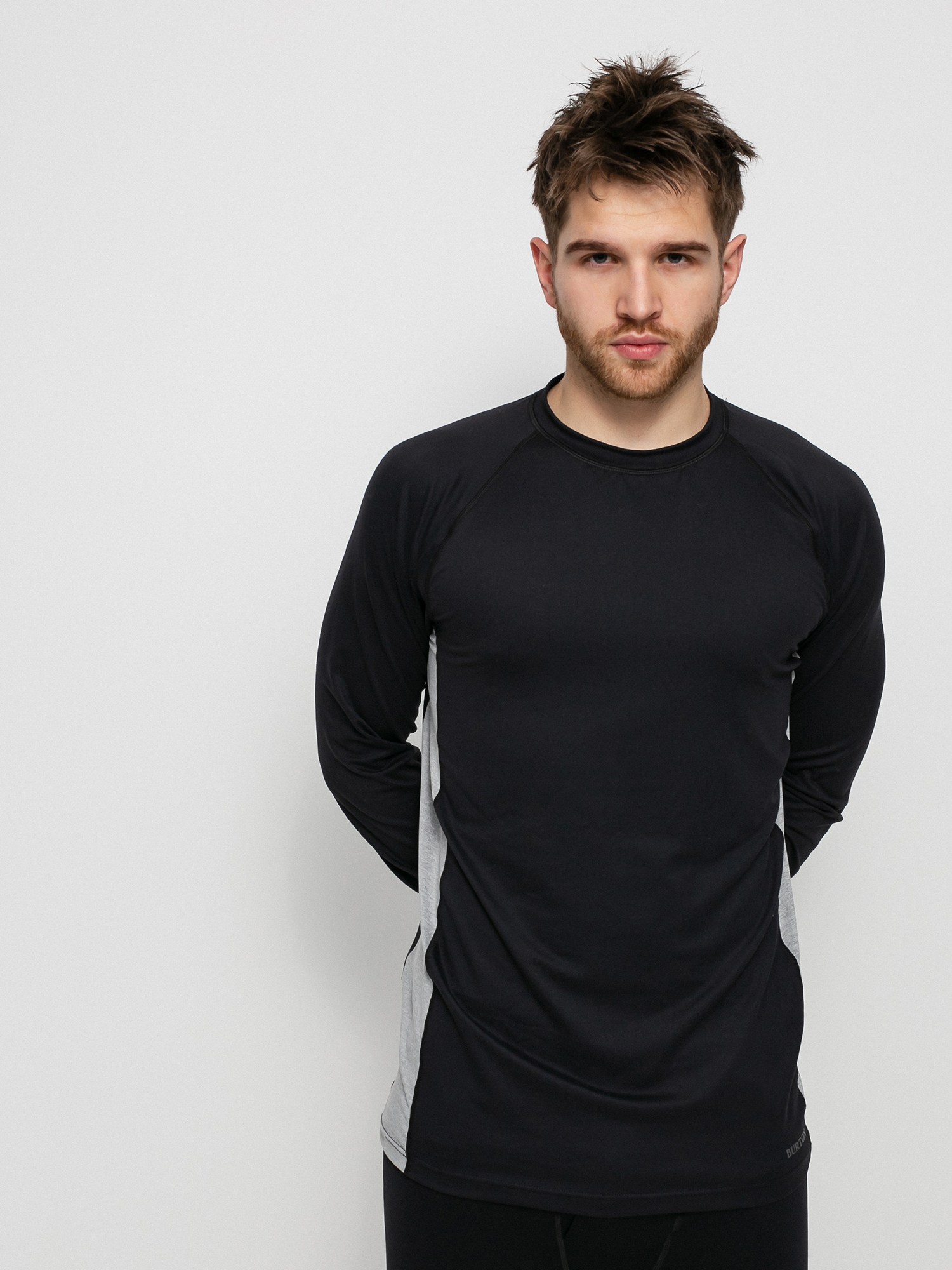 Tricou termic Burton Midweight X Base Layer (true black/gray heather)