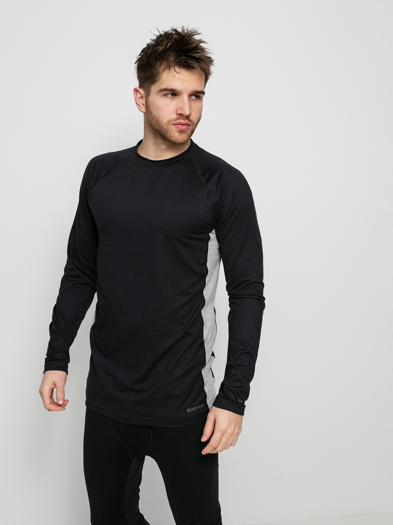 Pentru bărbați Tricou termic Burton Midweight X Base Layer (true black/gray heather)