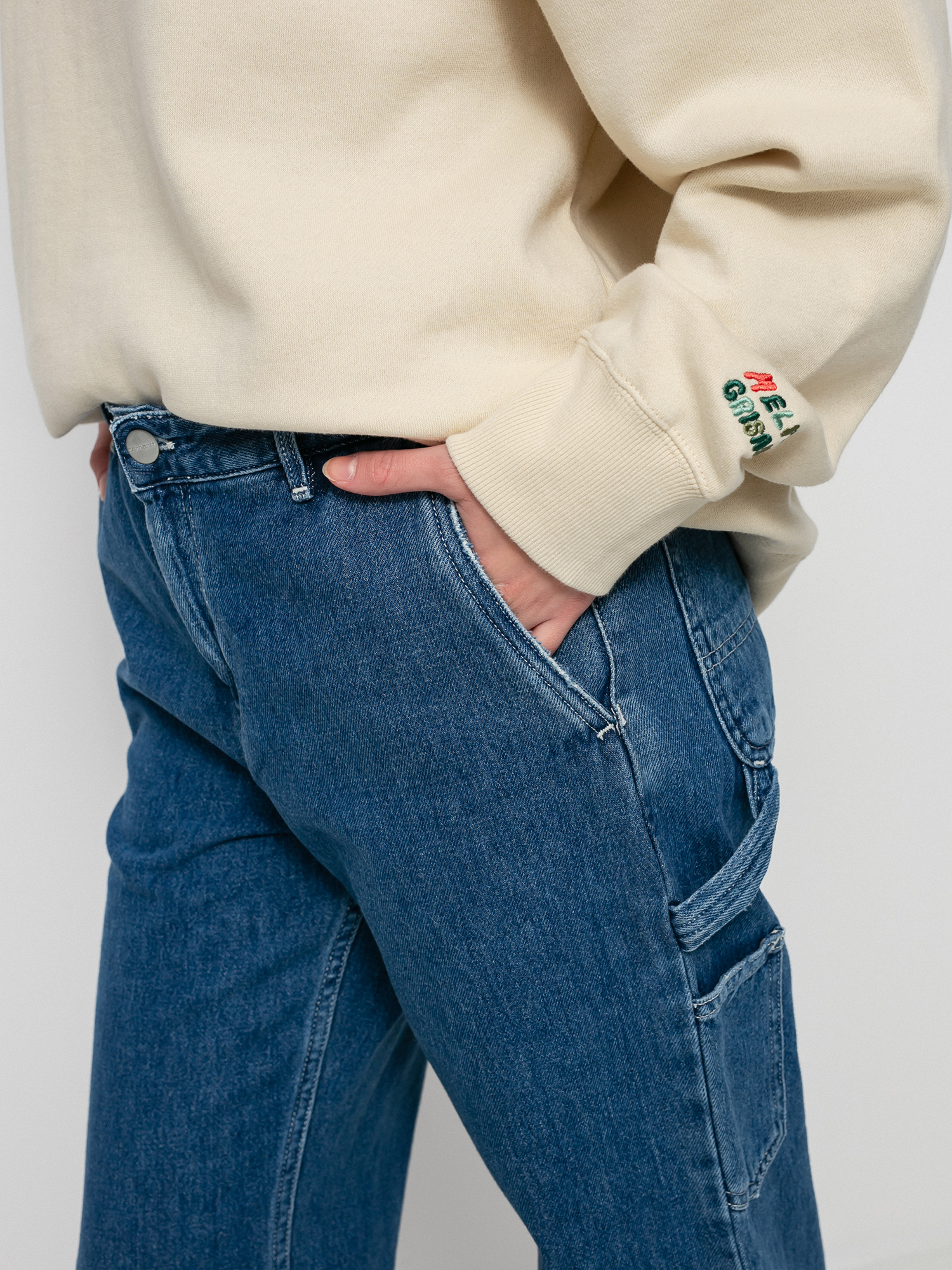 Pantaloni Carhartt WIP Pierce Wmn (blue)