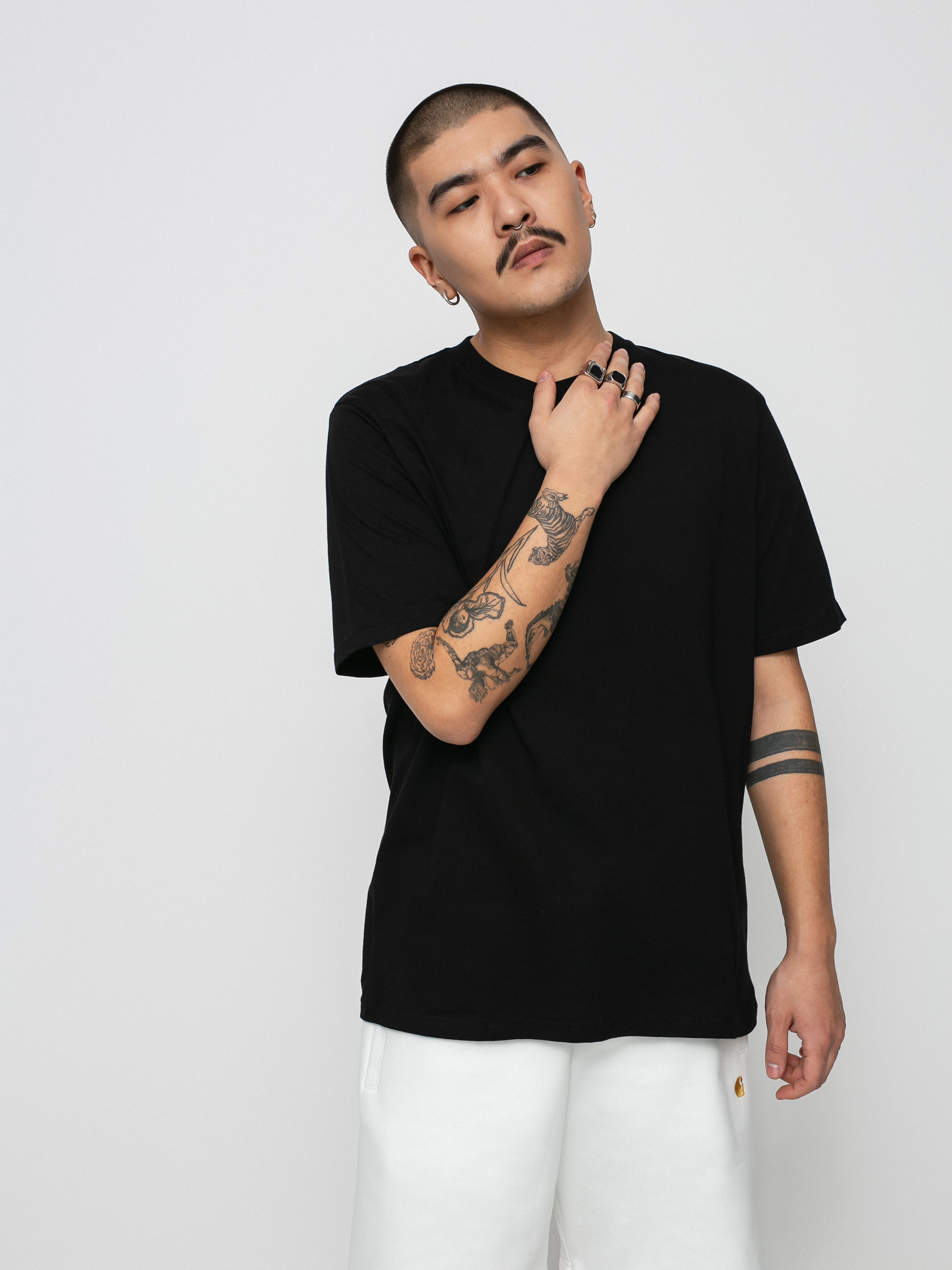 Tricou Carhartt WIP Base (black/white)