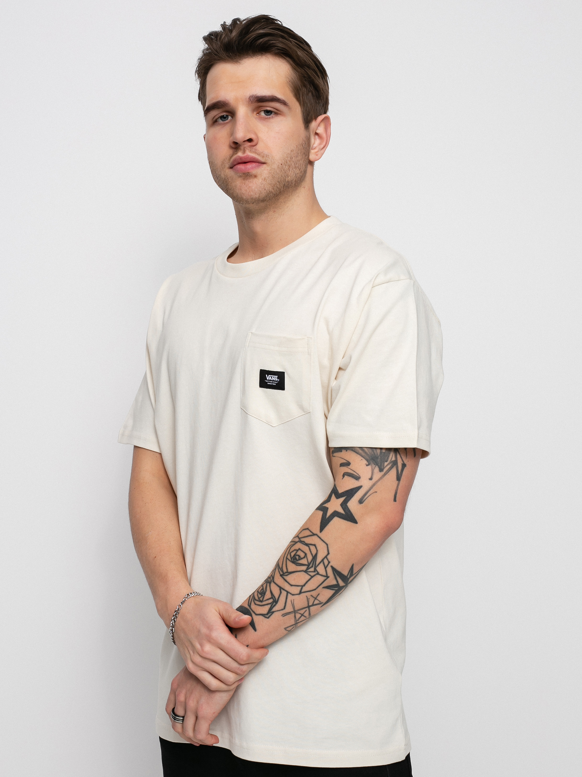 Tricou Vans Woven Patch Pocket (antique white)