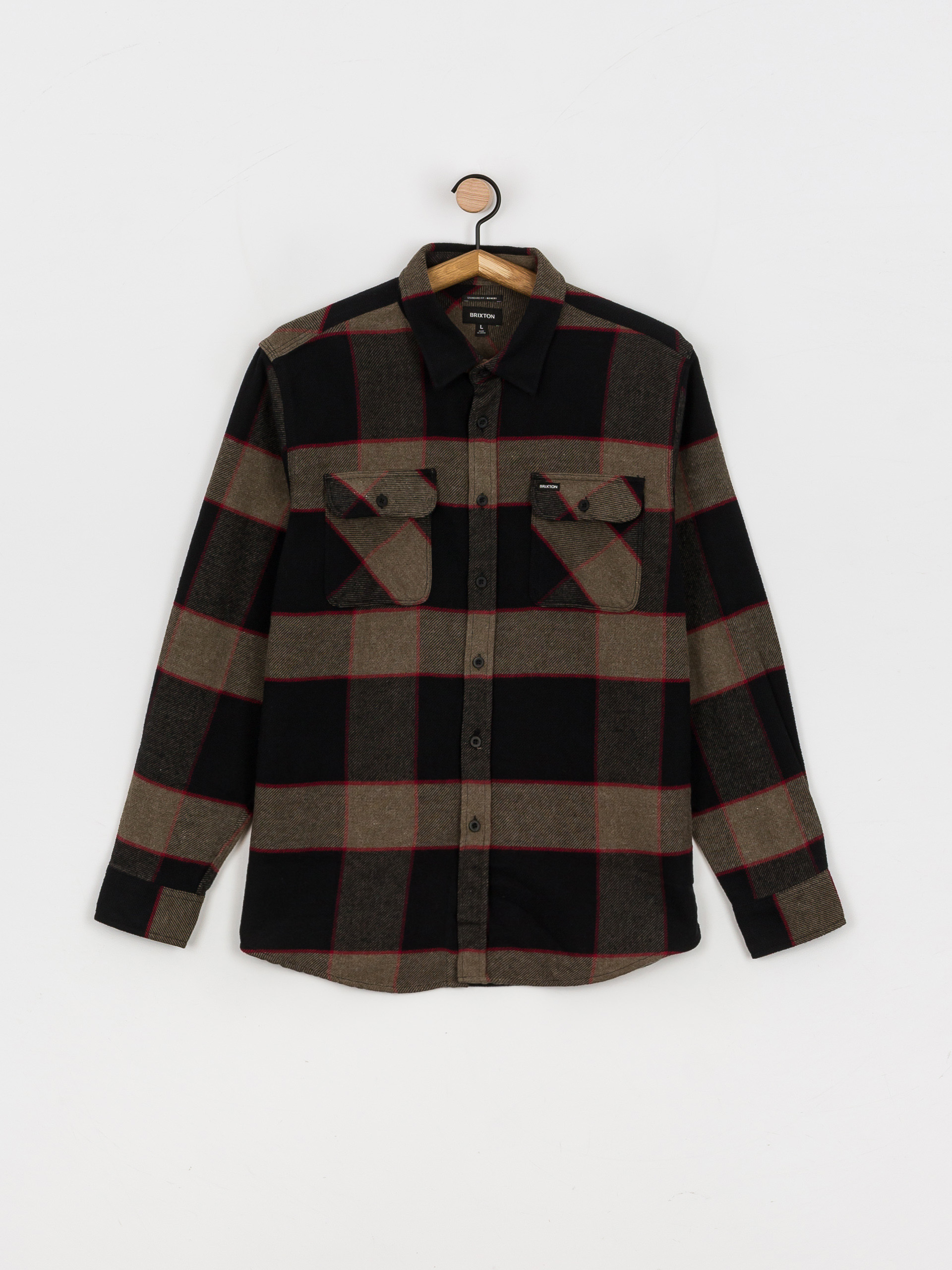 Brixton Cămașă Bowery Flannel Ls (heather grey/charcoal)