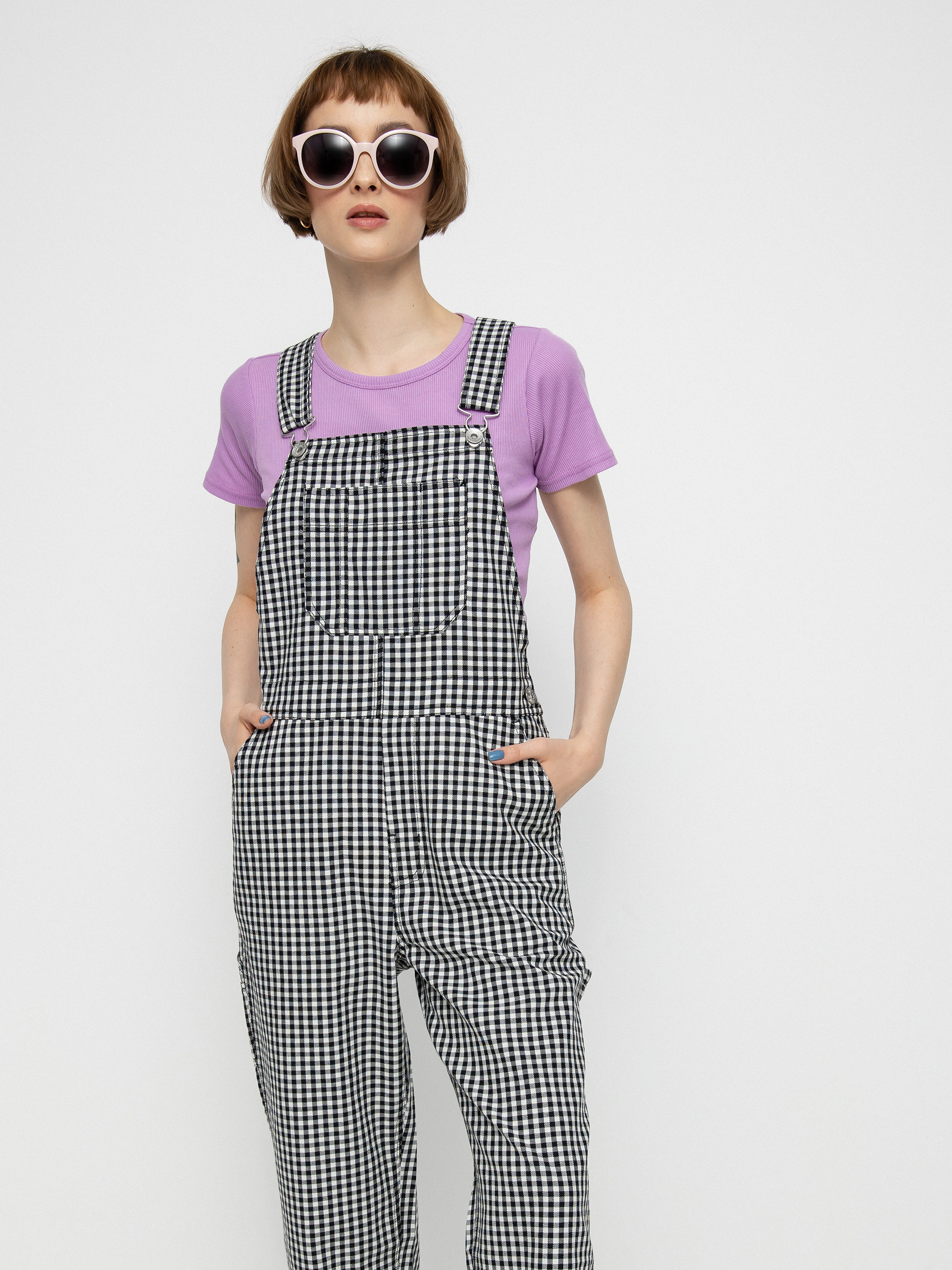 Pantaloni Brixton Christina Crop Overall Wmn (black gingham)