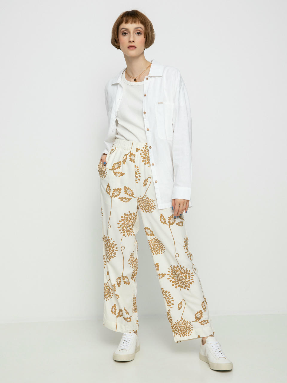 Pantaloni Brixton Garden Floral Crop Wmn (dove)