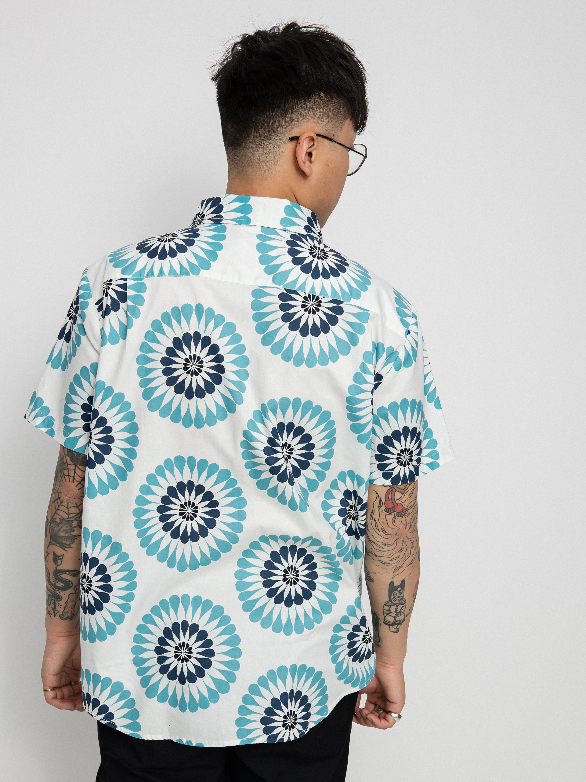 Cămașă Brixton Charter Print (off white/teal)