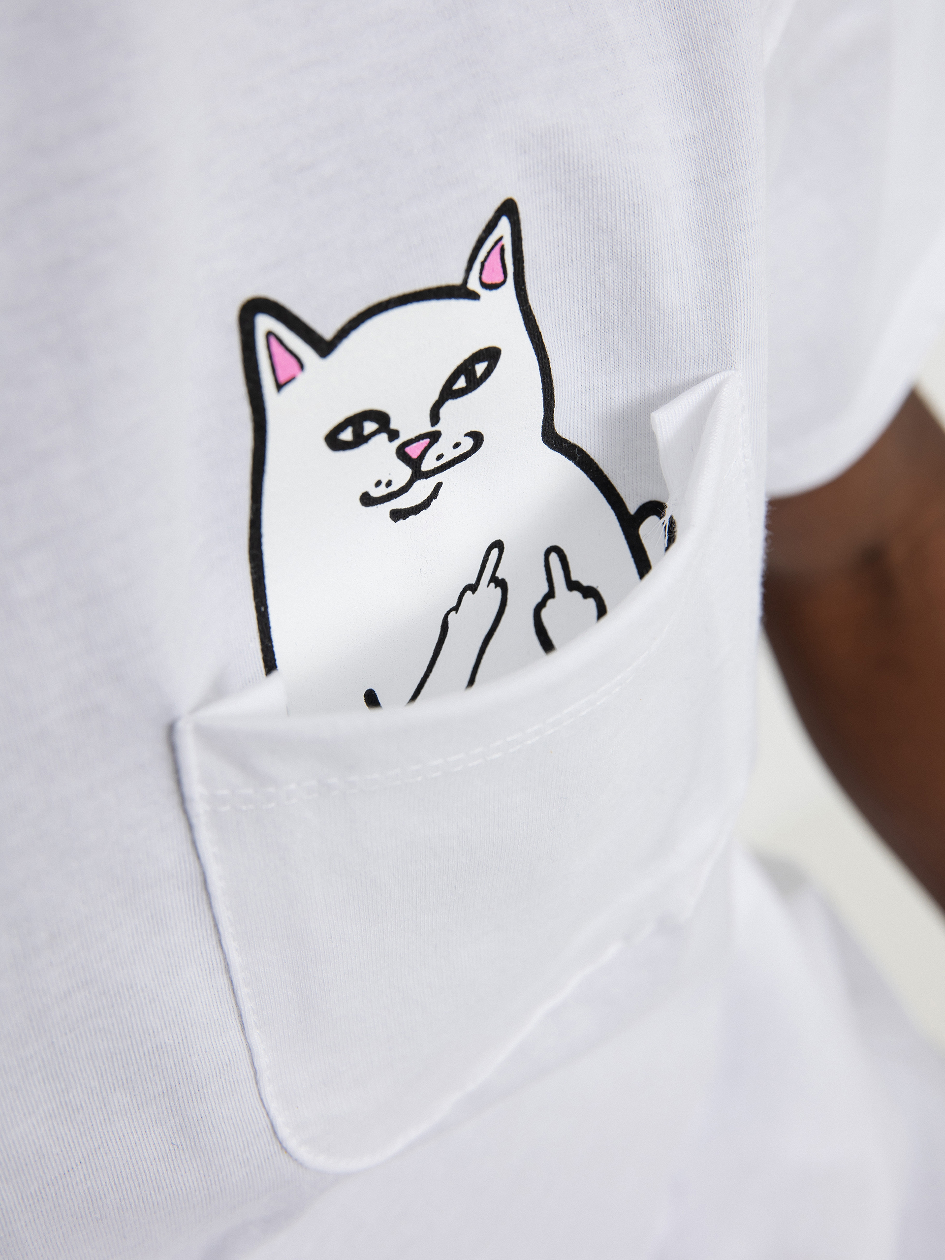 Tricou RipNDip Lord Nermal Pocket (white)