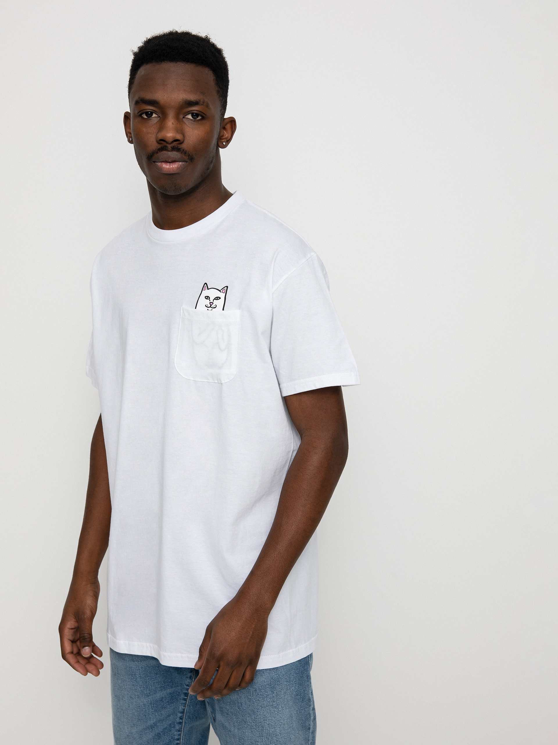 Tricou RipNDip Lord Nermal Pocket - alb (white)