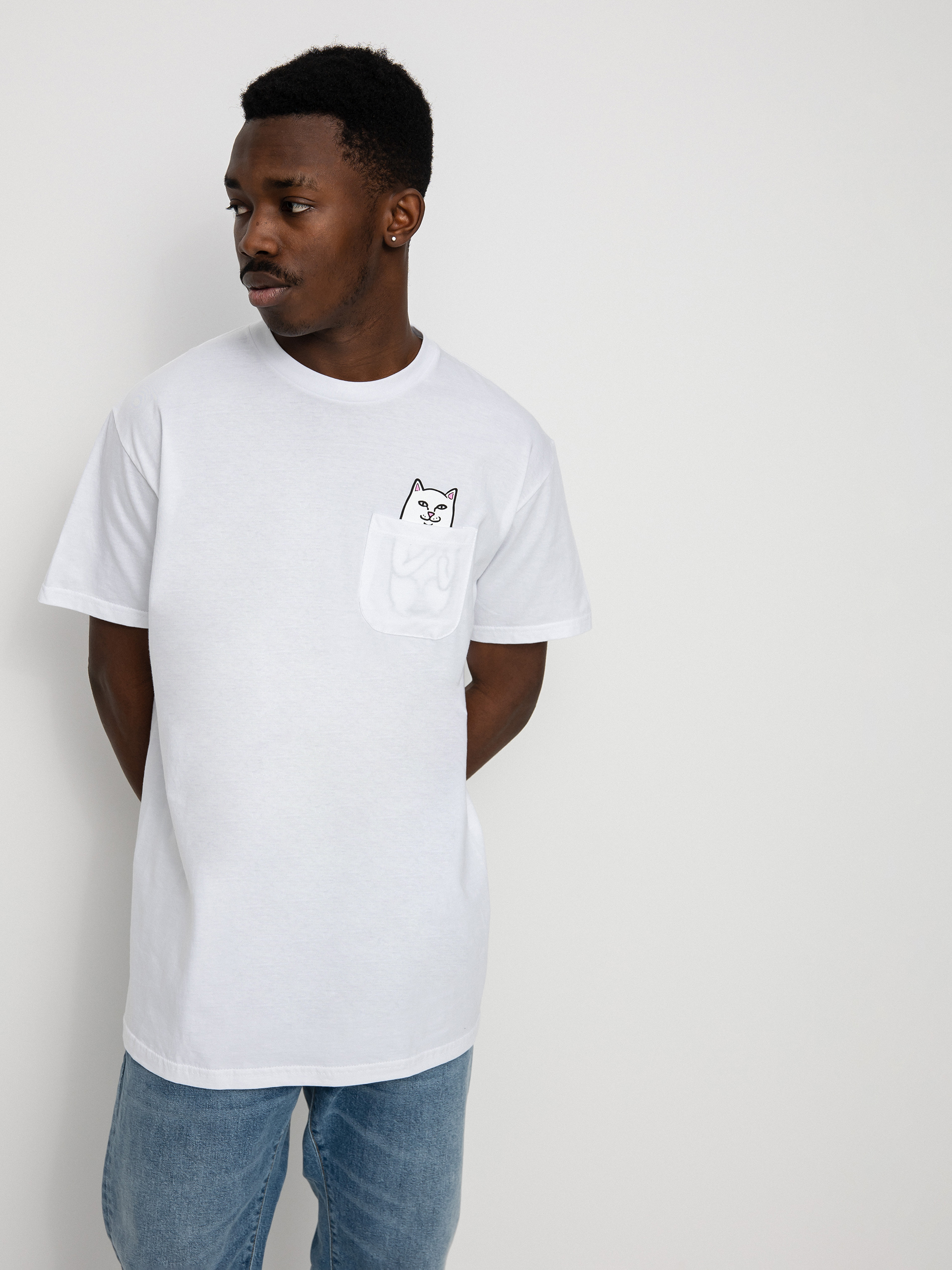 Tricou RipNDip Lord Nermal Pocket (white)