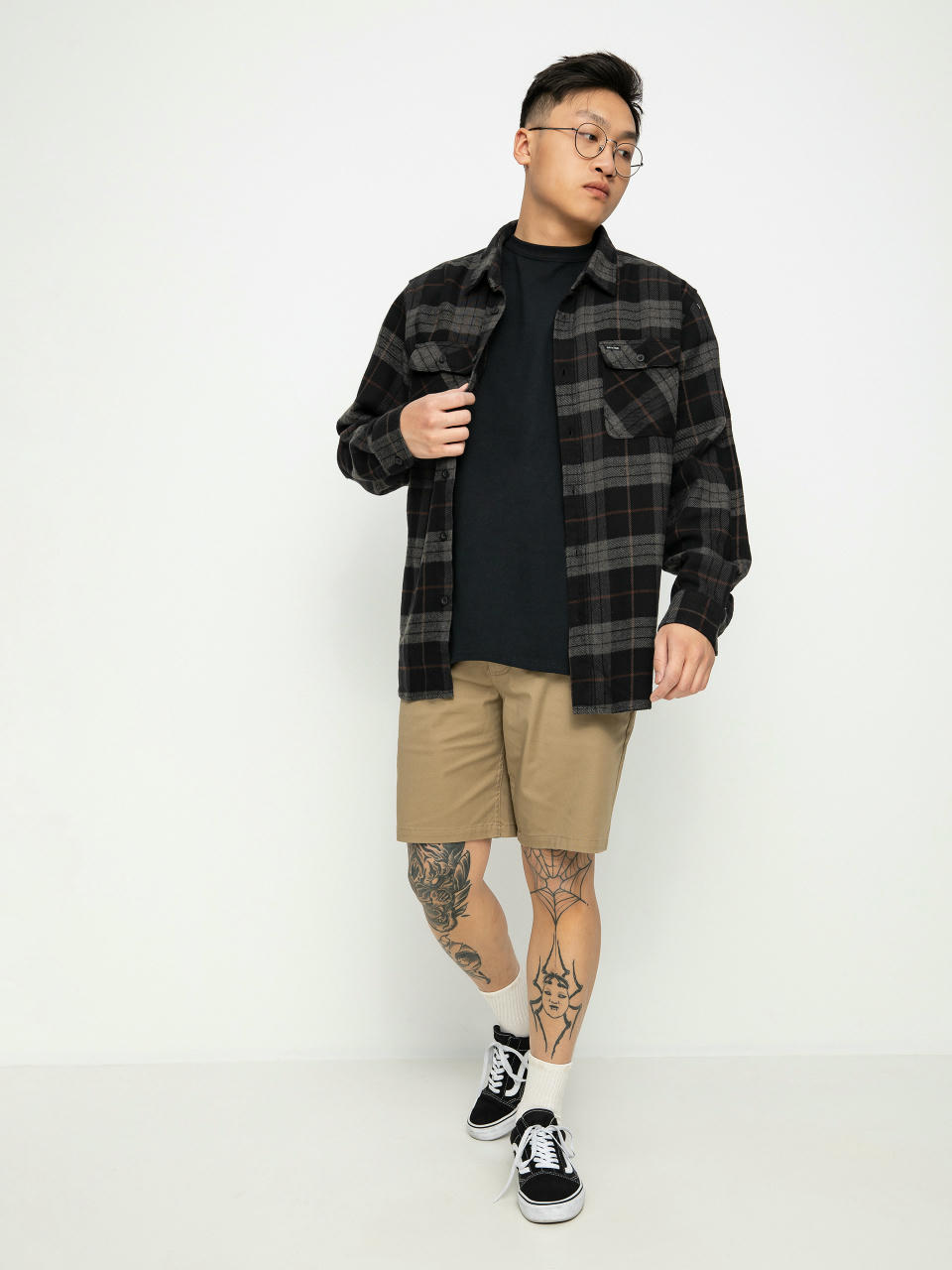 Cămașă Brixton Bowery Flannel (black/charcoal)