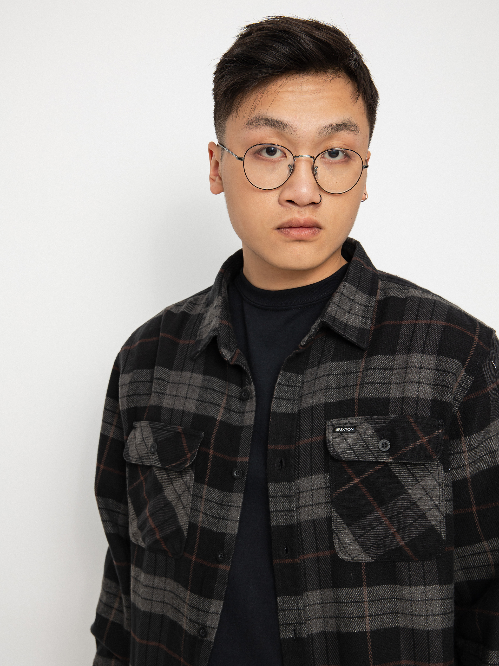 Cămașă Brixton Bowery Flannel (black/charcoal)