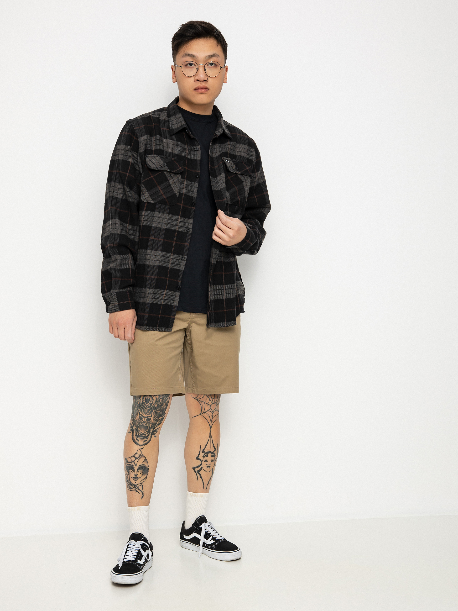Cămașă Brixton Bowery Flannel (black/charcoal)