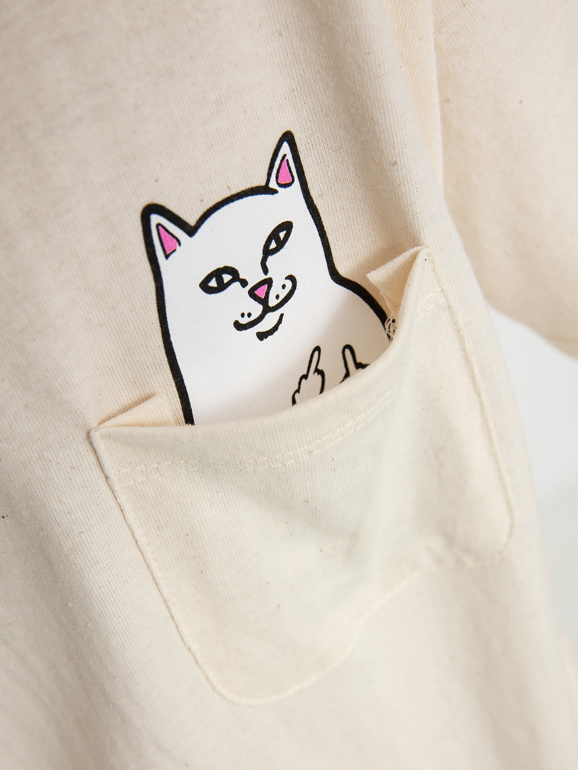 Tricou RipNDip Lord Nermal Pocket (natural)