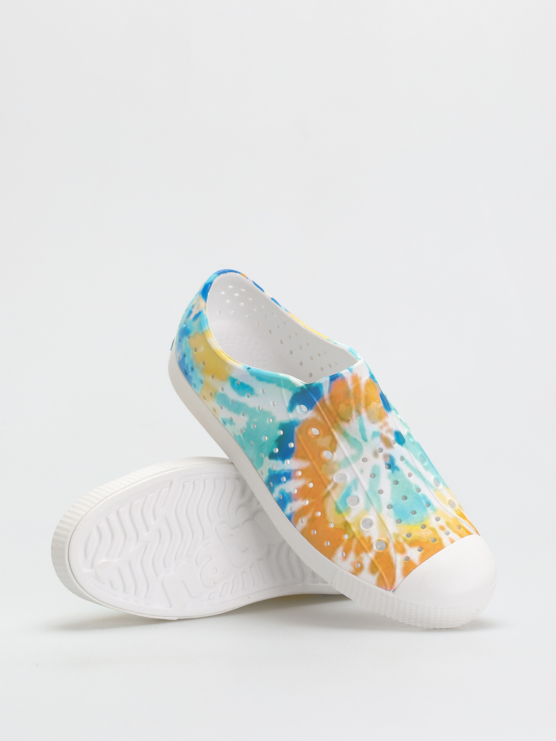 Pantofi Native Jefferson Print (shell white/shell white/orange tie dye)