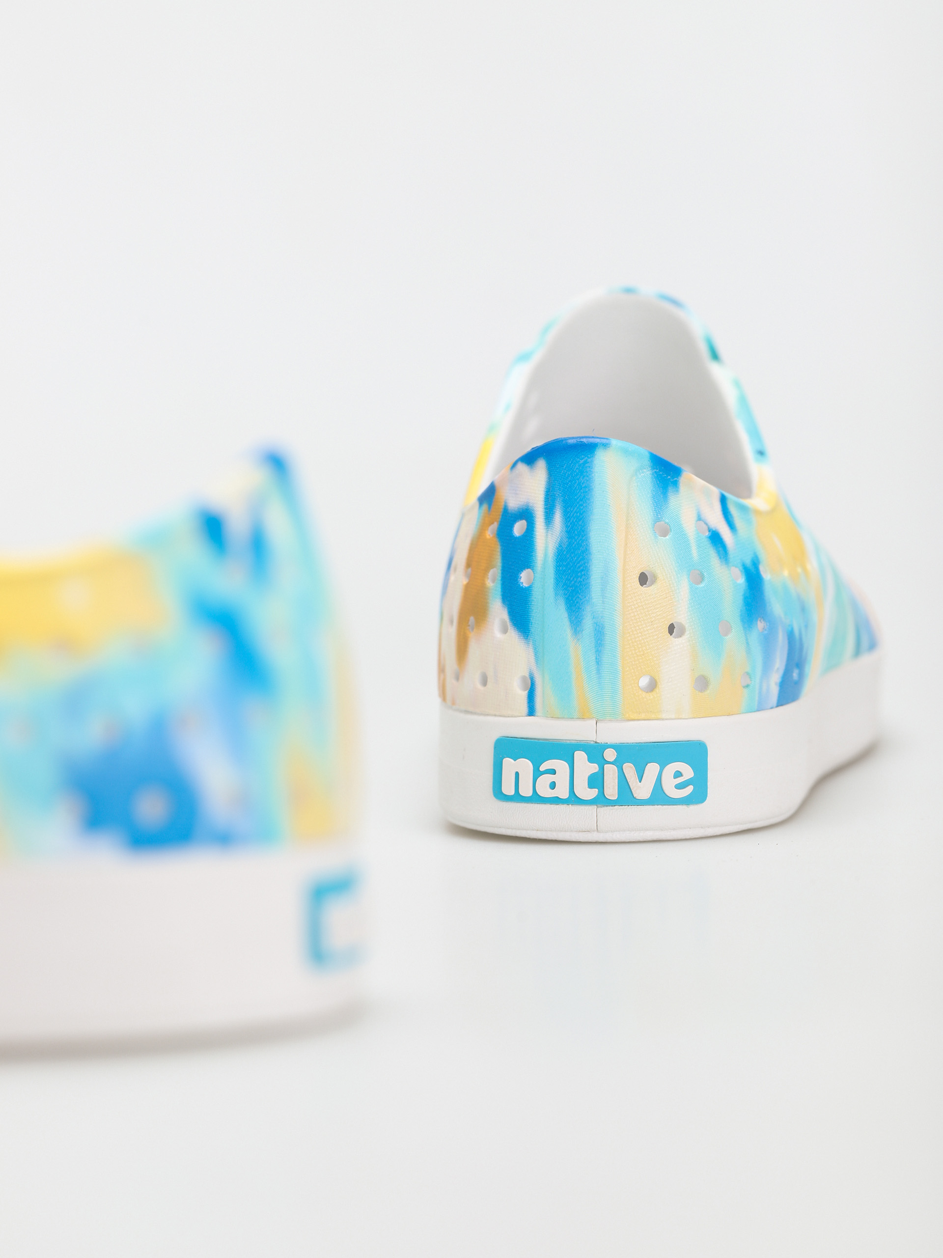 Pantofi Native Jefferson Print (shell white/shell white/orange tie dye)